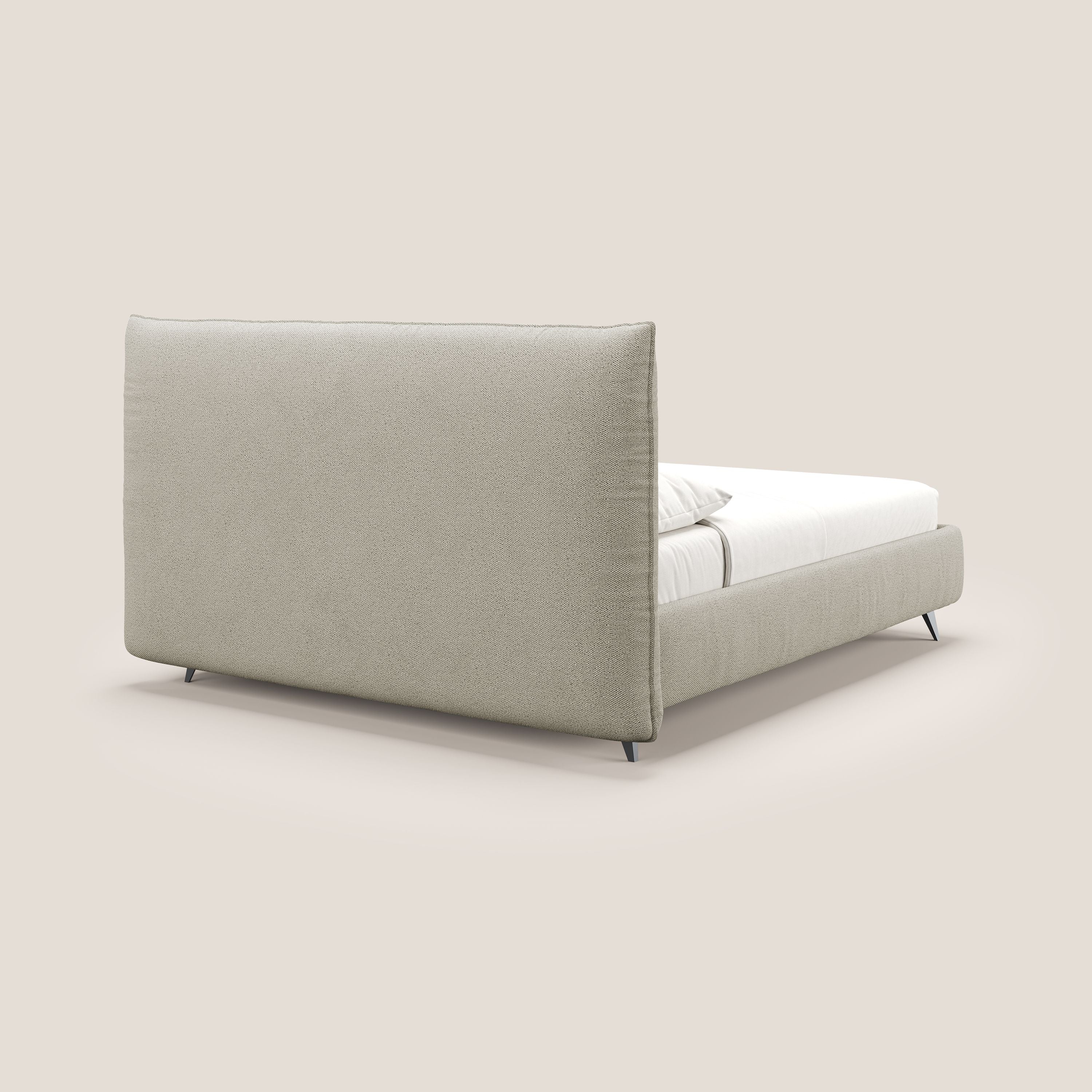 EROS lit rembourré en duvet d'oie avec coffre de rangement en bouclette précieuse détachable T16 beige - Image 5