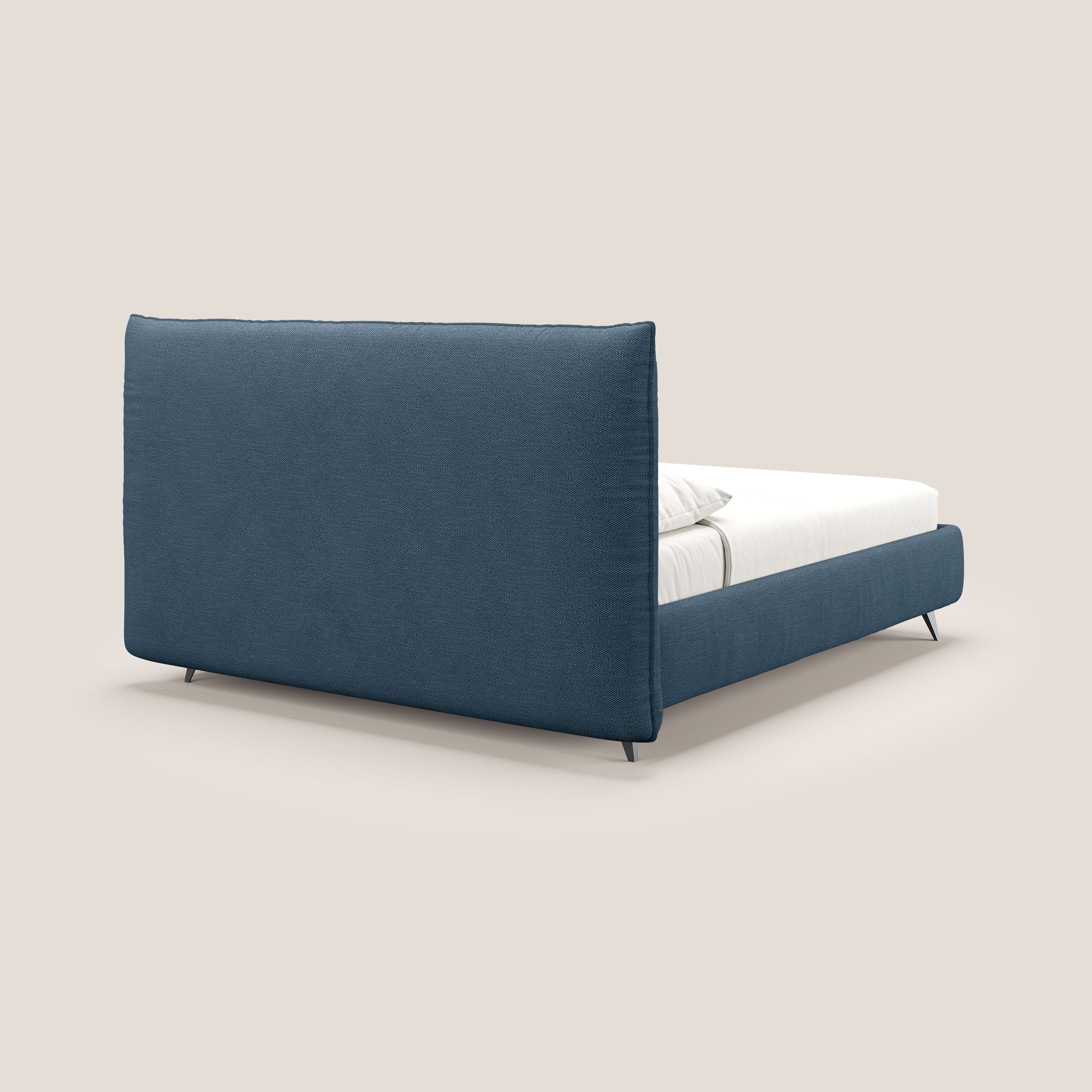 EROS lit rembourré en duvet d'oie avec coffre de rangement en bouclette précieuse détachable T16 bleu - Image 5