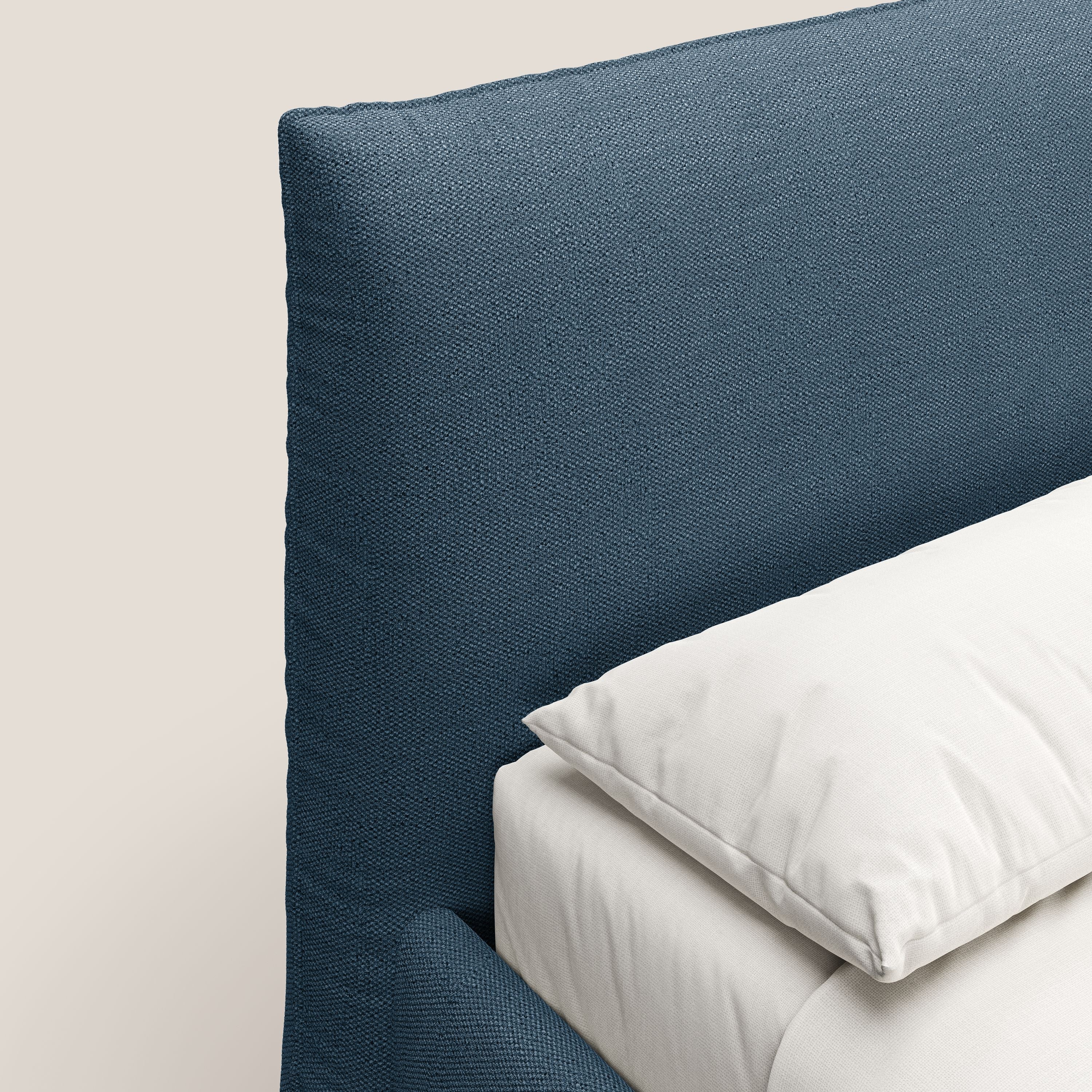 EROS lit rembourré en duvet d'oie avec coffre de rangement en bouclette précieuse détachable T16 bleu - Image 6