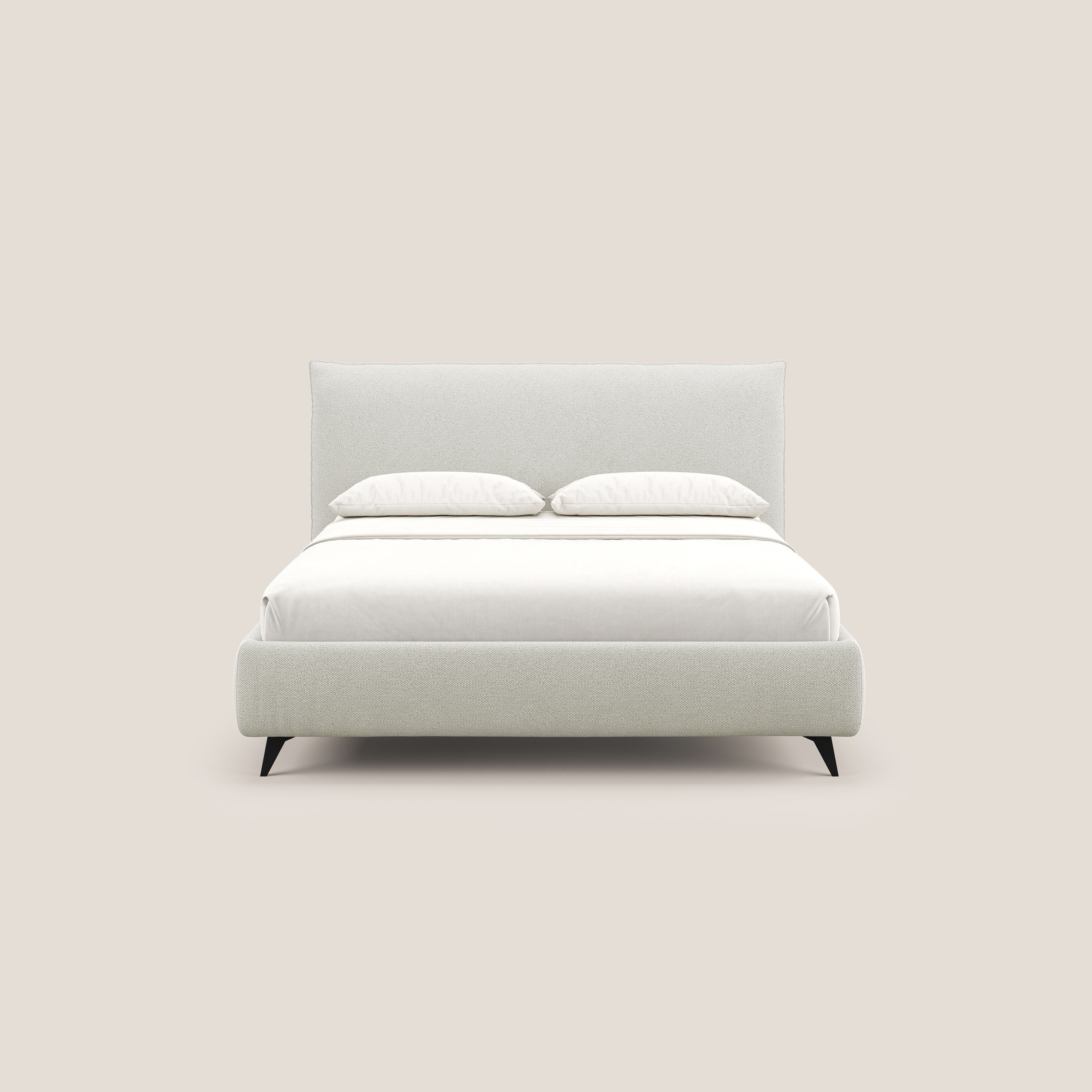 EROS lit rembourré en duvet d'oie avec coffre de rangement en bouclette précieuse détachable T16 crème - Image 4