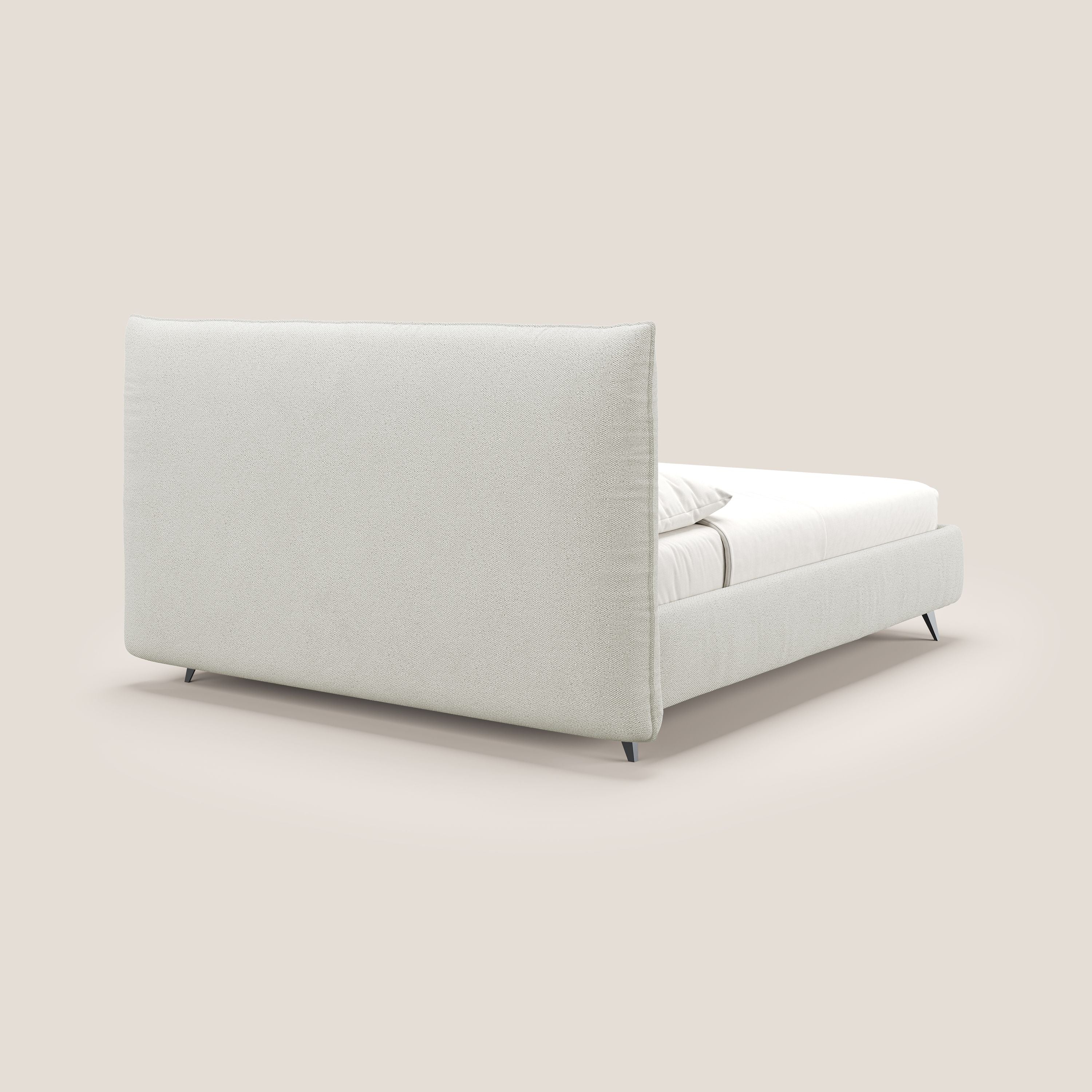 EROS lit rembourré en duvet d'oie avec coffre de rangement en bouclette précieuse détachable T16 crème - Image 6