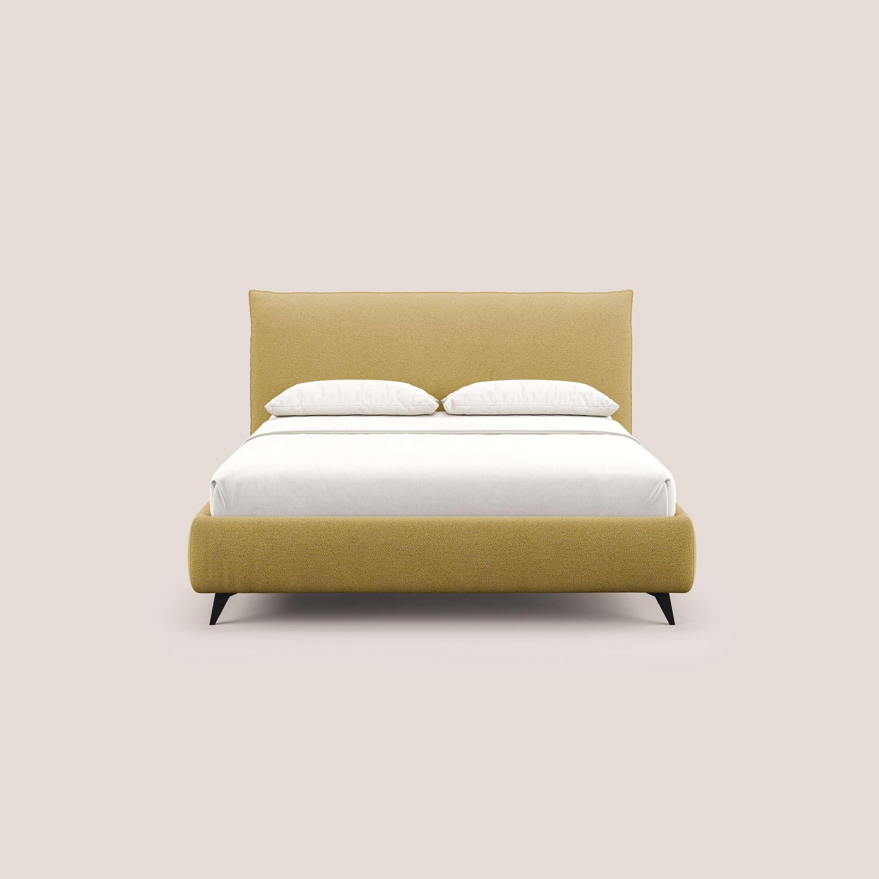 EROS lit rembourré en duvet d'oie avec coffre de rangement en bouclette précieuse détachable T16 jaune - Image 3