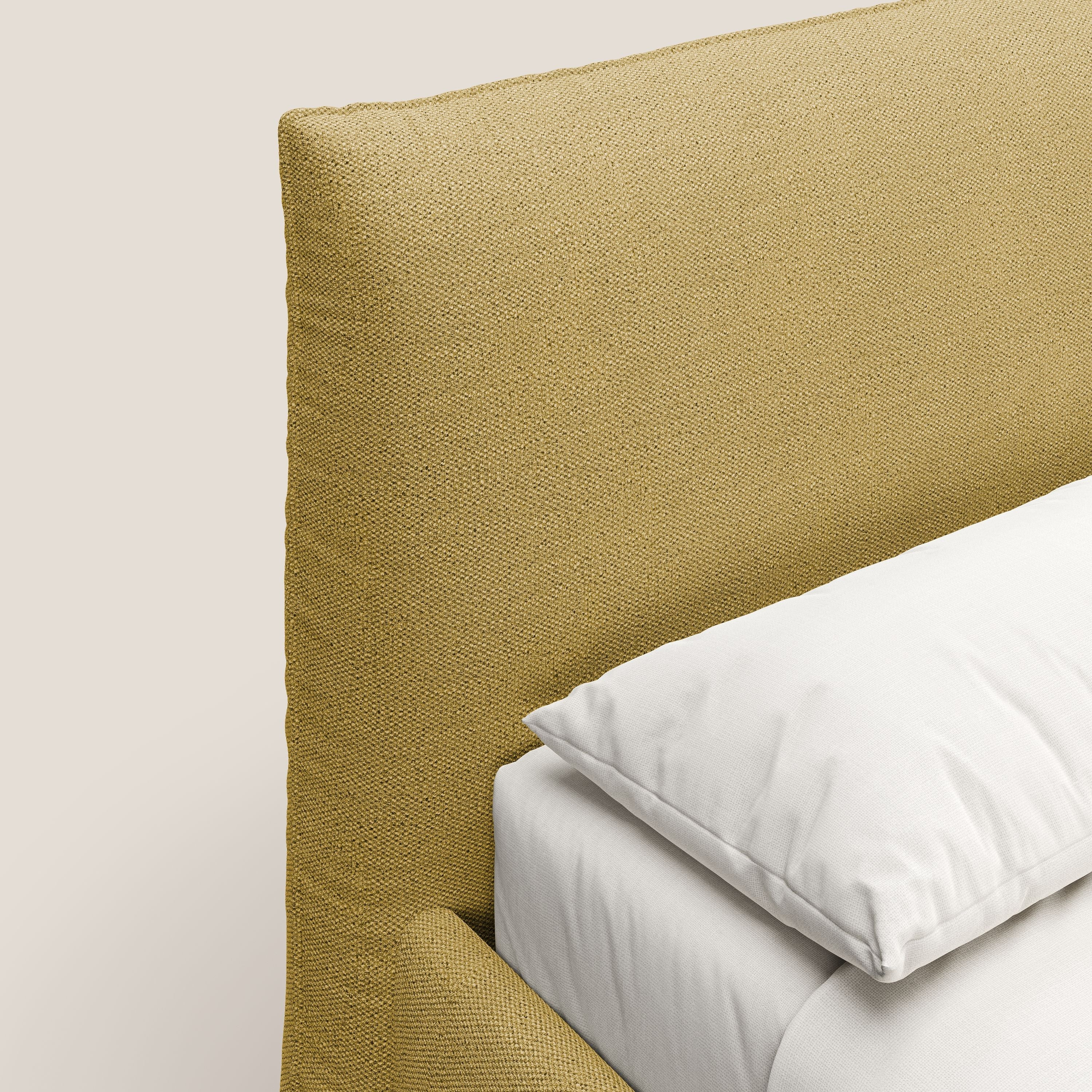 EROS lit rembourré en duvet d'oie avec coffre de rangement en bouclette précieuse détachable T16 jaune - Image 6