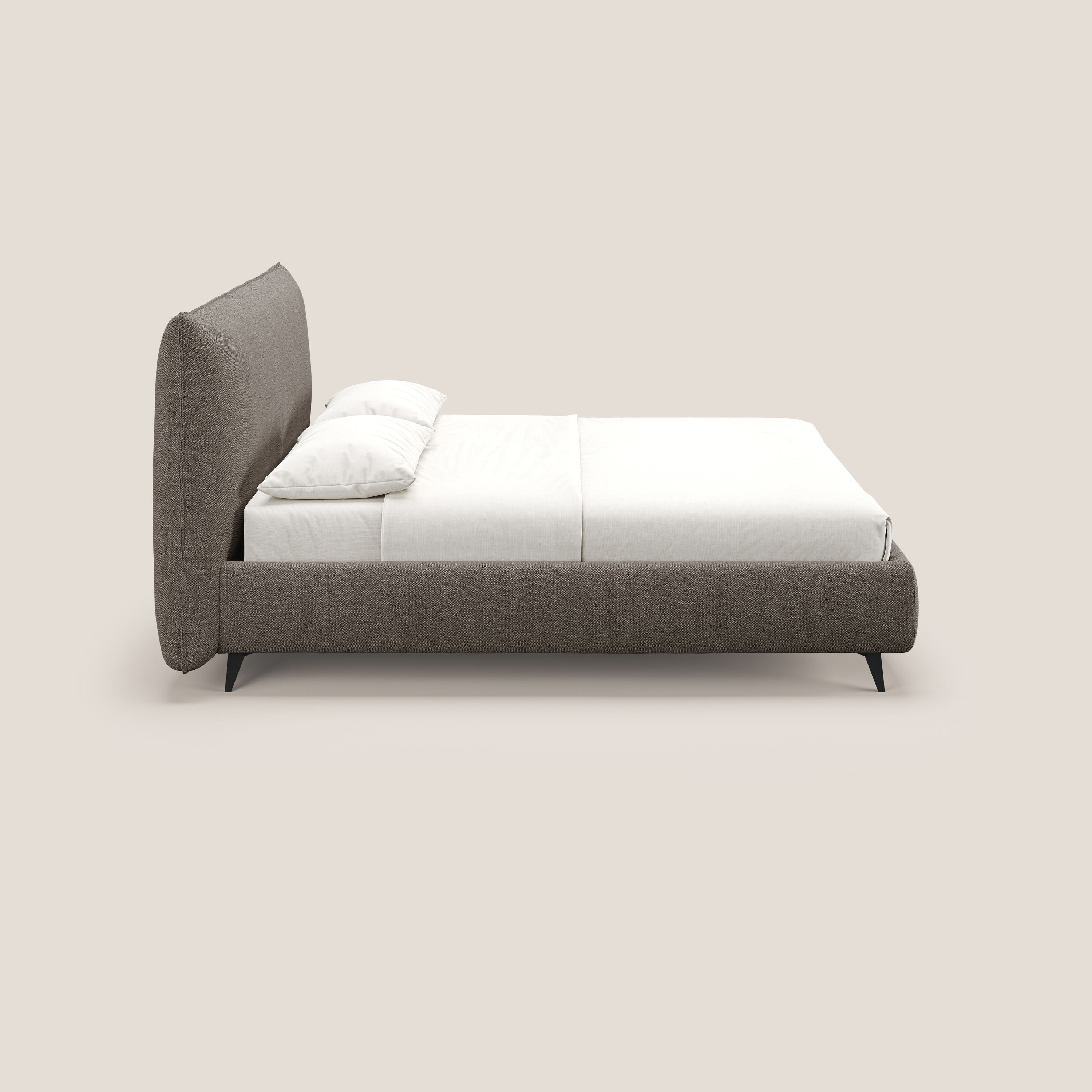 EROS lit rembourré en duvet d'oie avec coffre de rangement en bouclette précieuse détachable T16 marron - Image 4