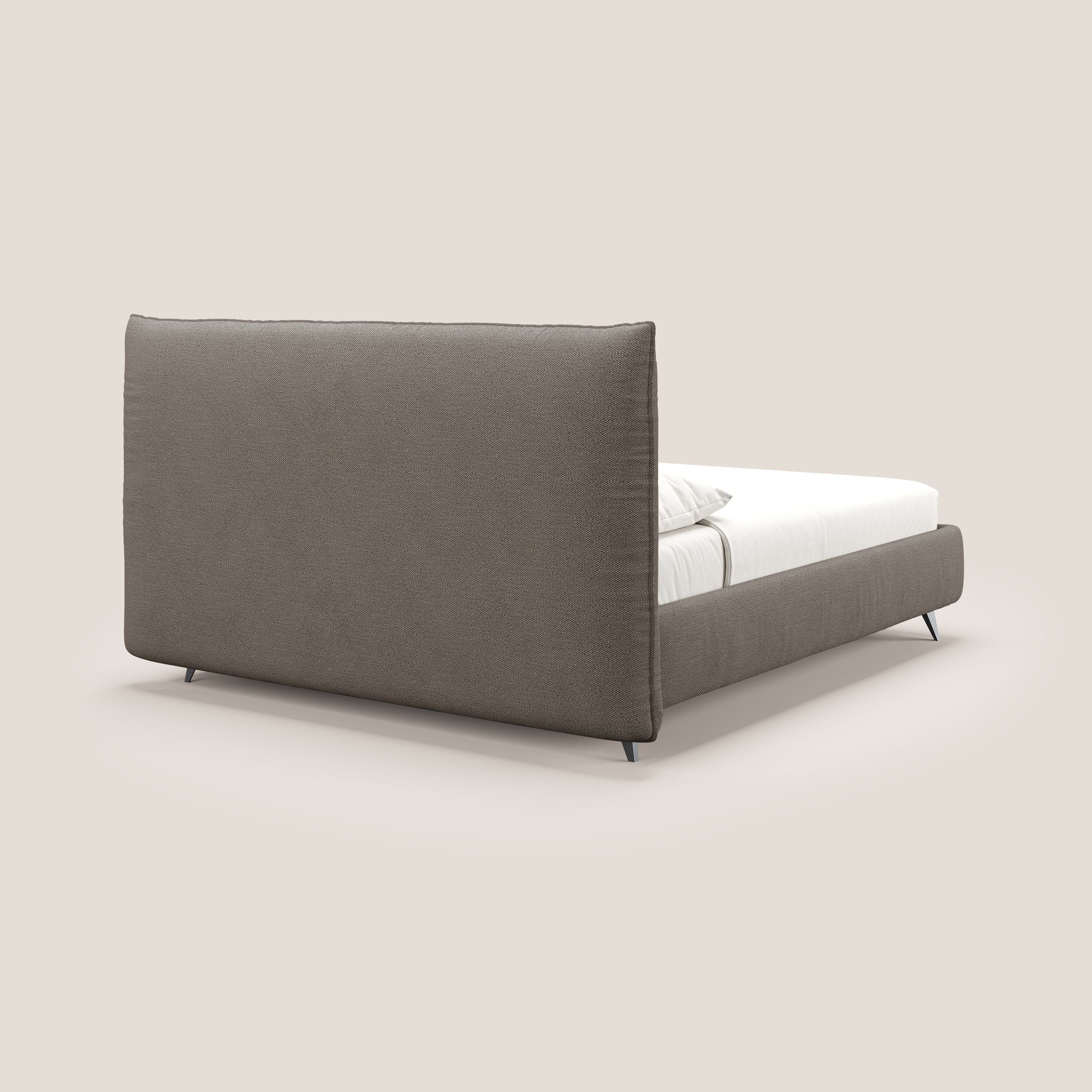 EROS lit rembourré en duvet d'oie avec coffre de rangement en bouclette précieuse détachable T16 marron - Image 5