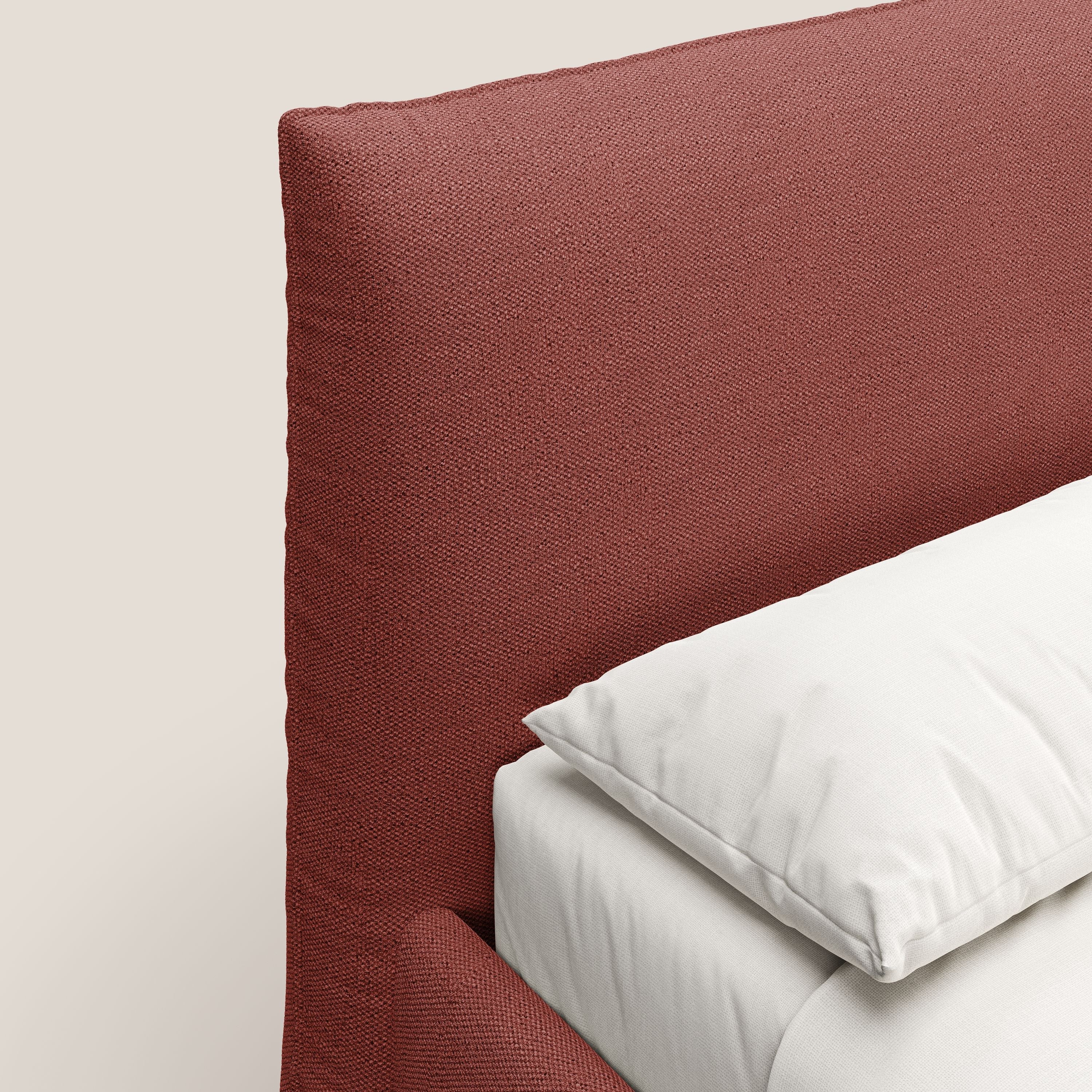 EROS lit rembourré en duvet d'oie avec coffre de rangement en bouclette précieuse détachable T16 rouge - Image 6