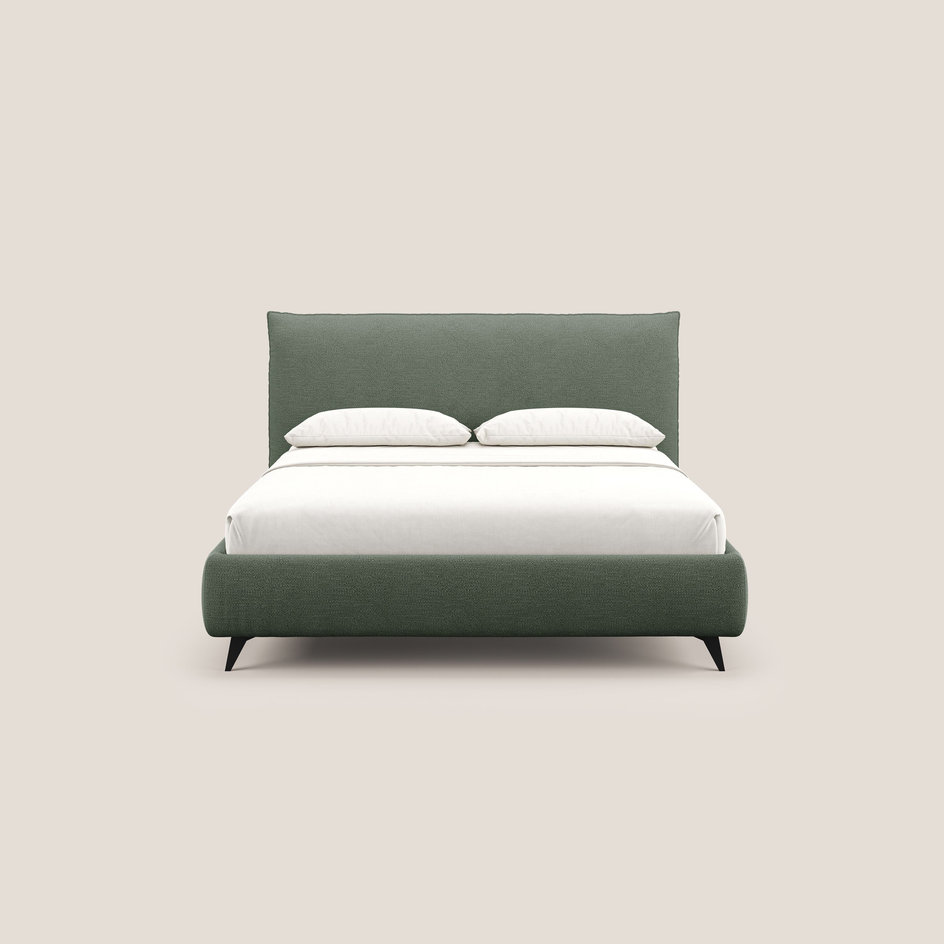 EROS lit rembourré en duvet d'oie avec coffre de rangement en bouclette précieuse détachable T16 vert - Image 3