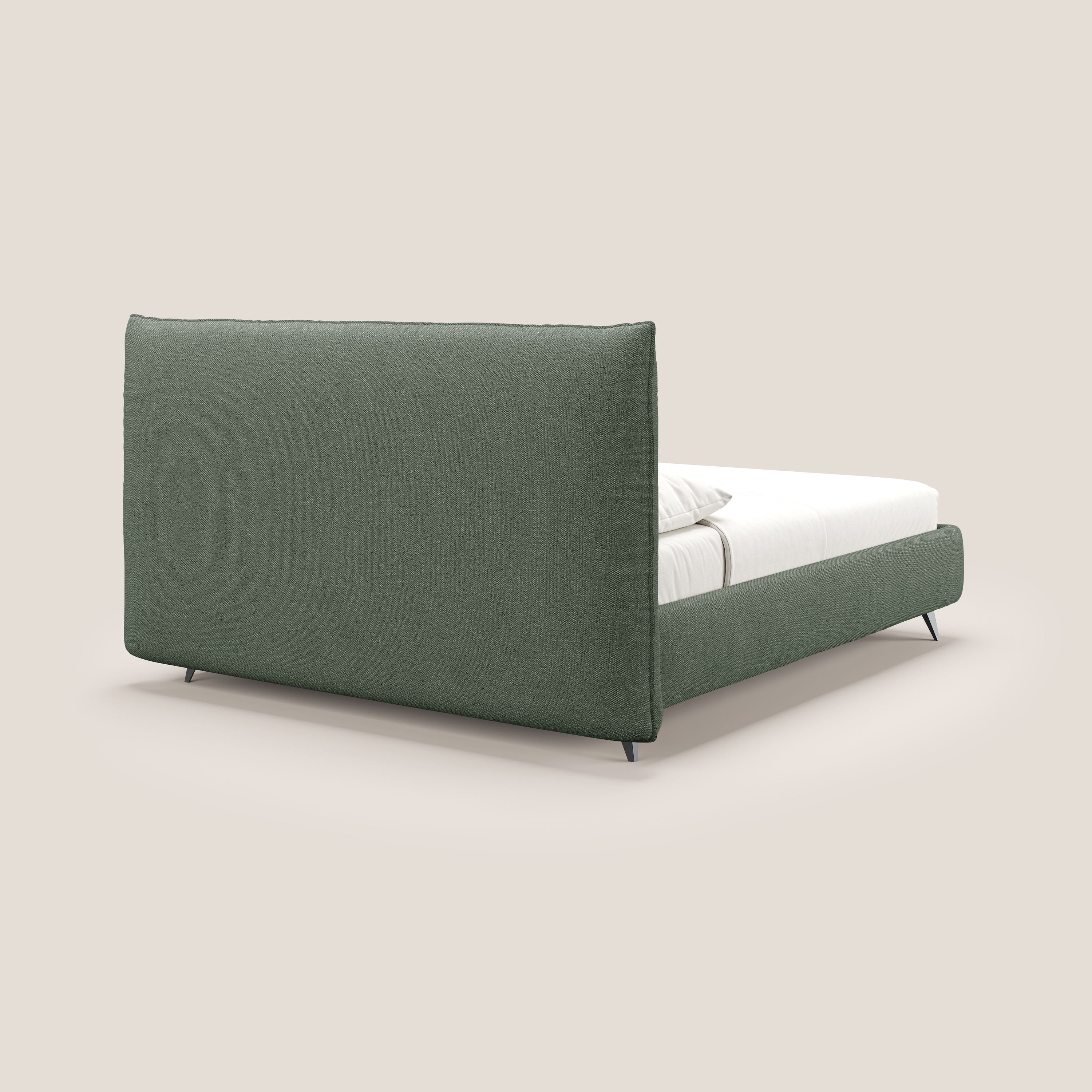 EROS lit rembourré en duvet d'oie avec coffre de rangement en bouclette précieuse détachable T16 vert - Image 5