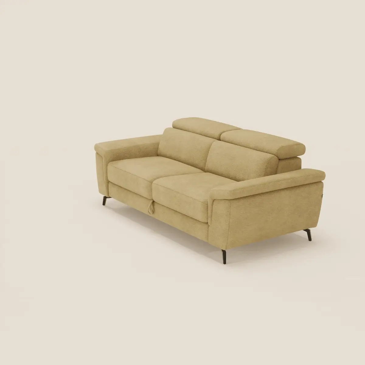 Estro CanapĂ© 3 places avec pouf extractible - tĂȘtiĂšres inclinables en tissu impermĂ©able T14