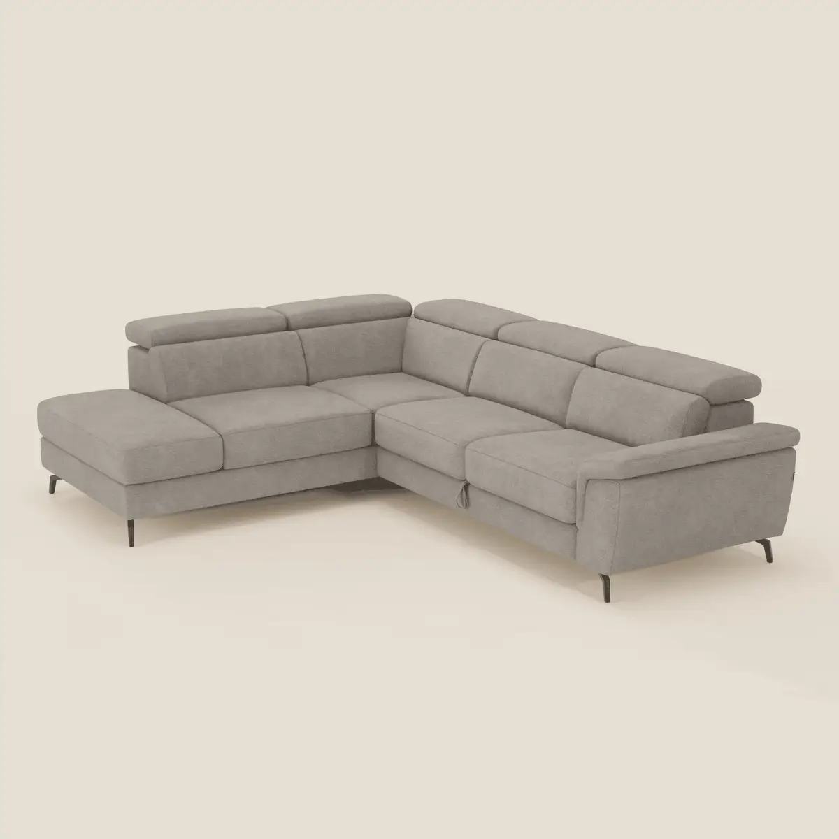 Estro Canapé d'angle extractible - têtières inclinables en tissu imperméable T14 taupe - Image 2