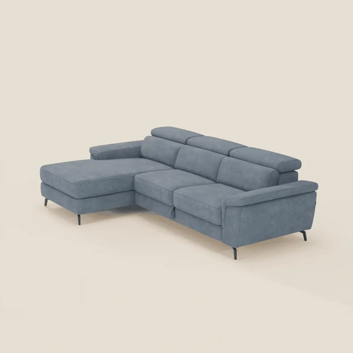 Estro Canapé extractible et chaise longue - têtières inclinables en tissu imperméable T14 bleu pastel - Image 2