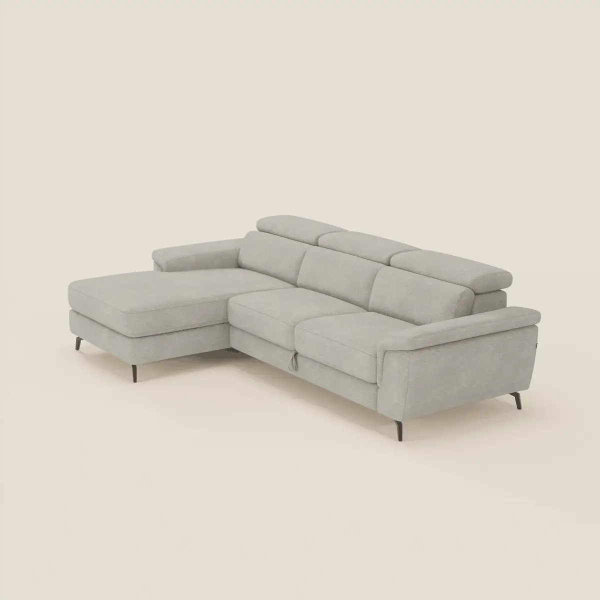 Estro Canapé extractible et chaise longue - têtières inclinables en tissu imperméable T14 crème - Image 2