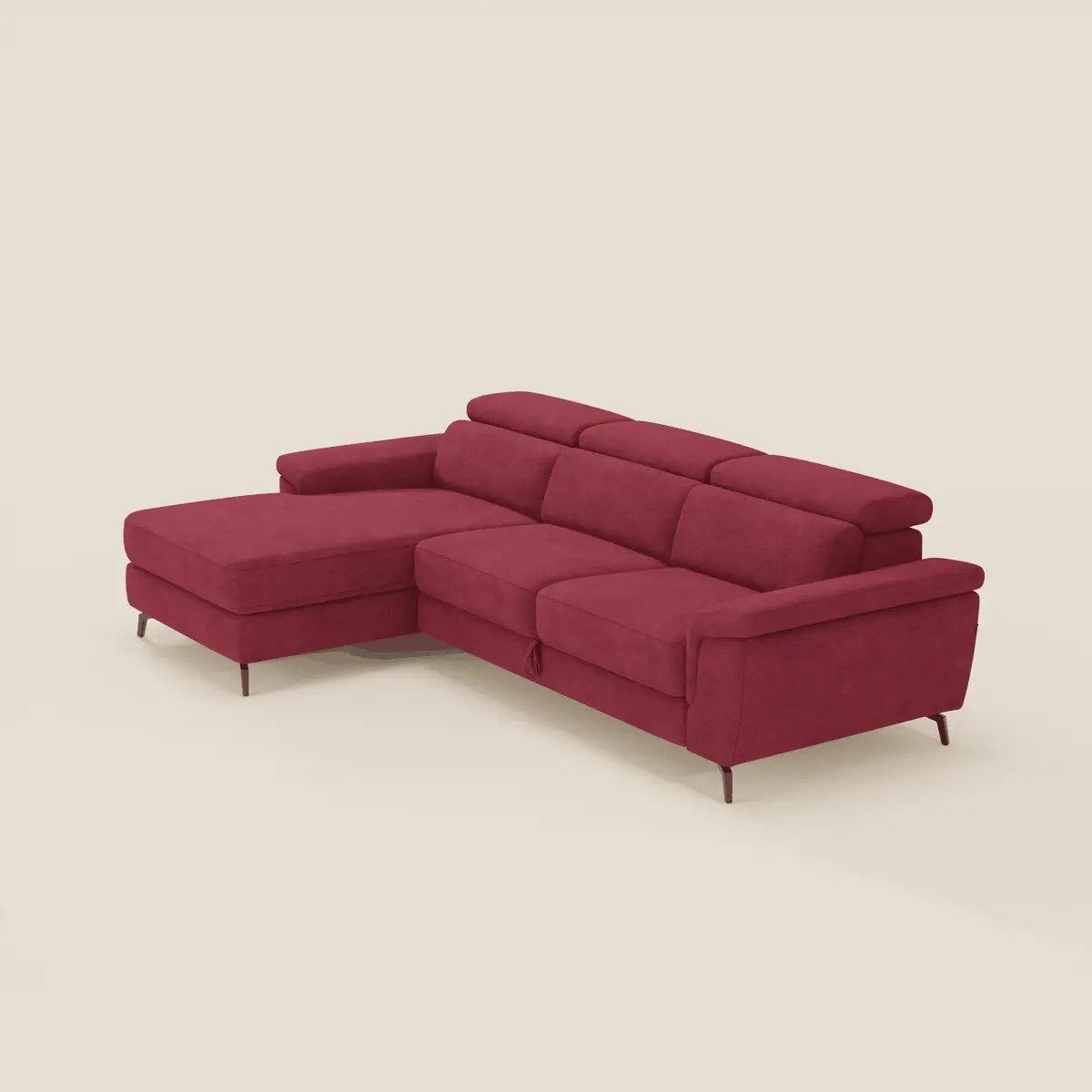 Estro Canapé extractible et chaise longue - têtières inclinables en tissu imperméable T14 rouge - Image 2