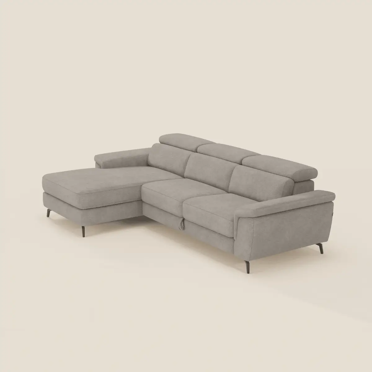 Estro CanapĂ© extractible et chaise longue - tĂȘtiĂšres inclinables en tissu impermĂ©able T14 taupe - Image 2