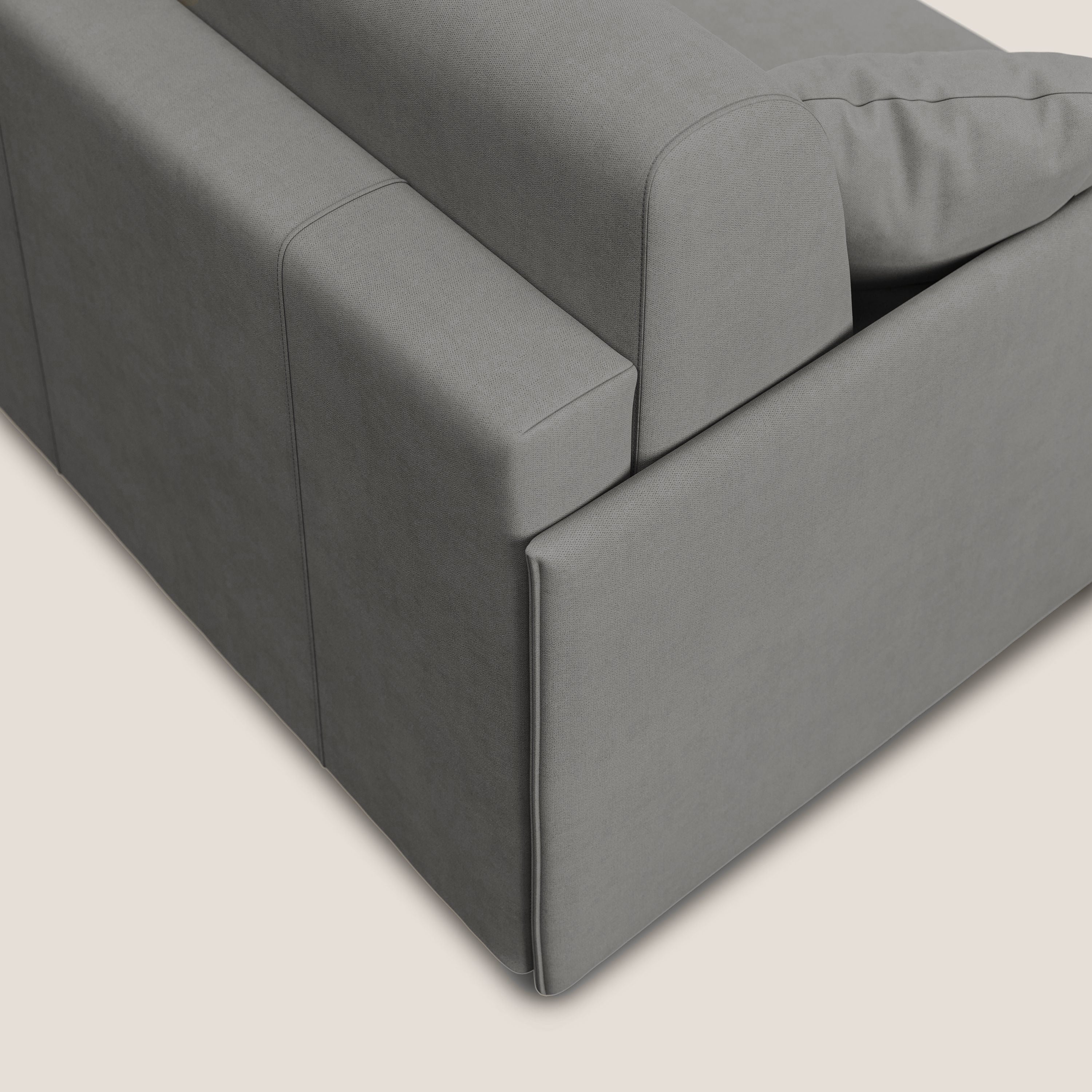 Evans canapé d'angle convertible avec méridienne en tissu doux imperméable T02 gris - Image 8