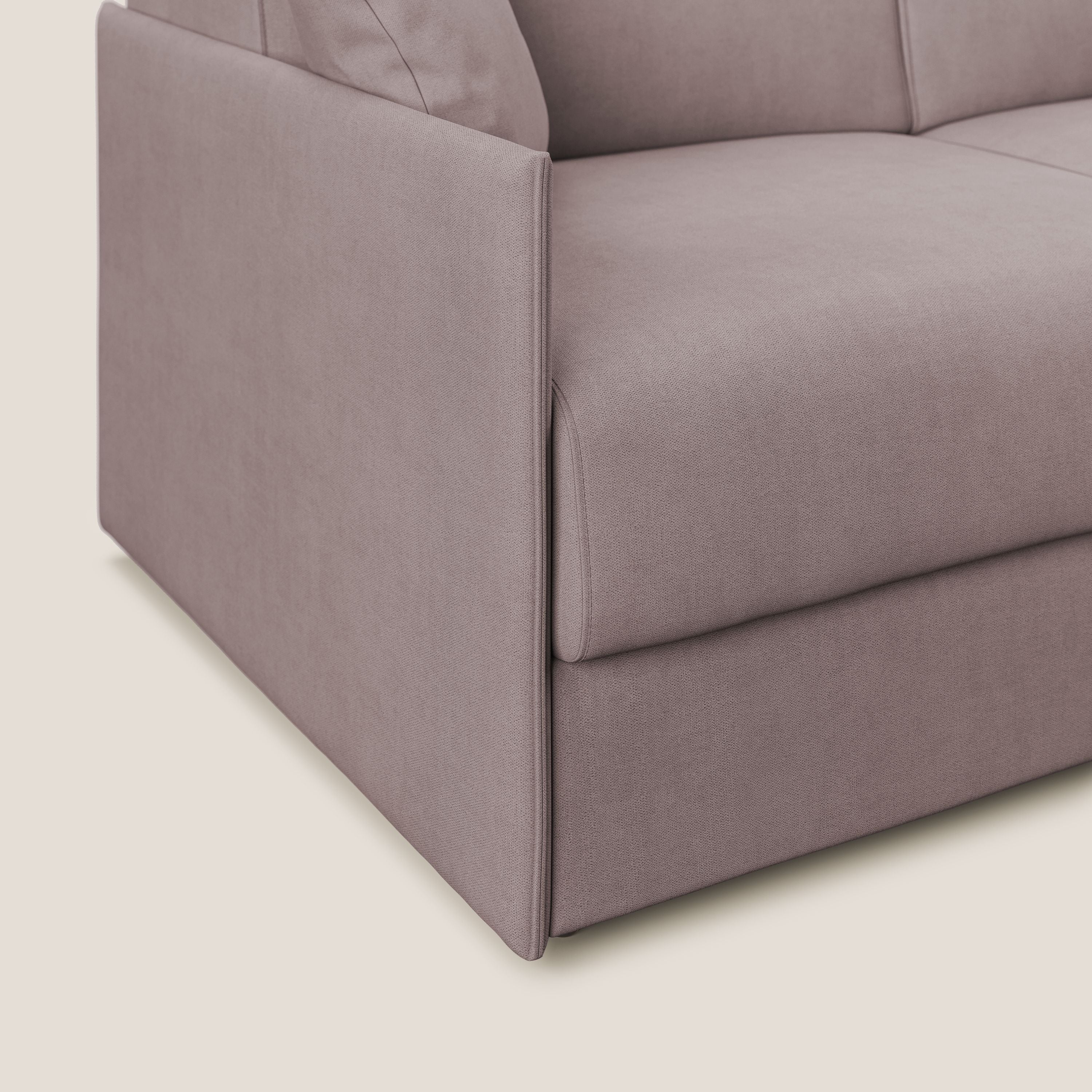 Evans canapé d'angle convertible avec méridienne en tissu doux imperméable T02 rose - Image 6