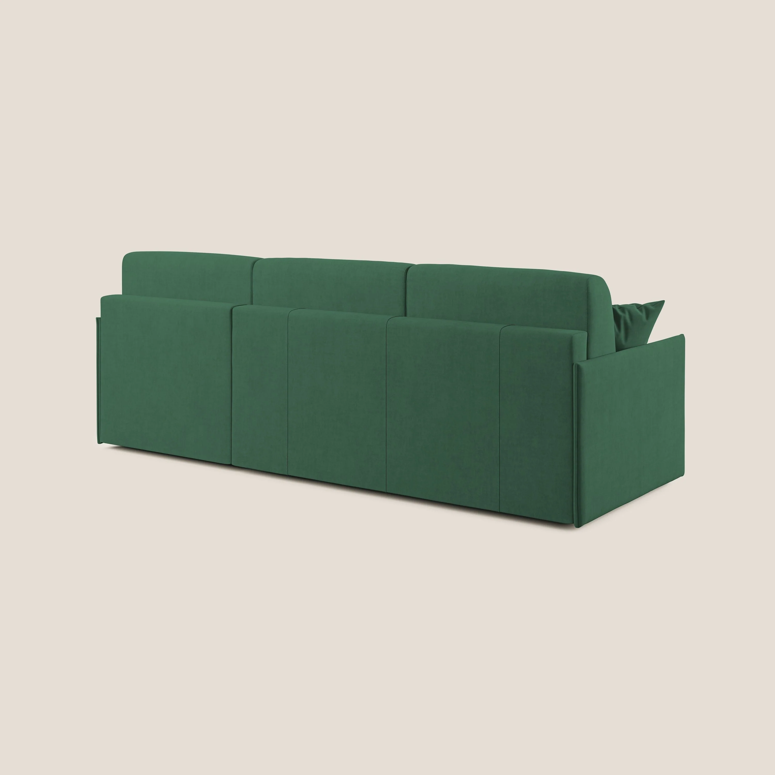 Evans canapé d'angle convertible avec méridienne en tissu doux imperméable T02 vert - Image 5