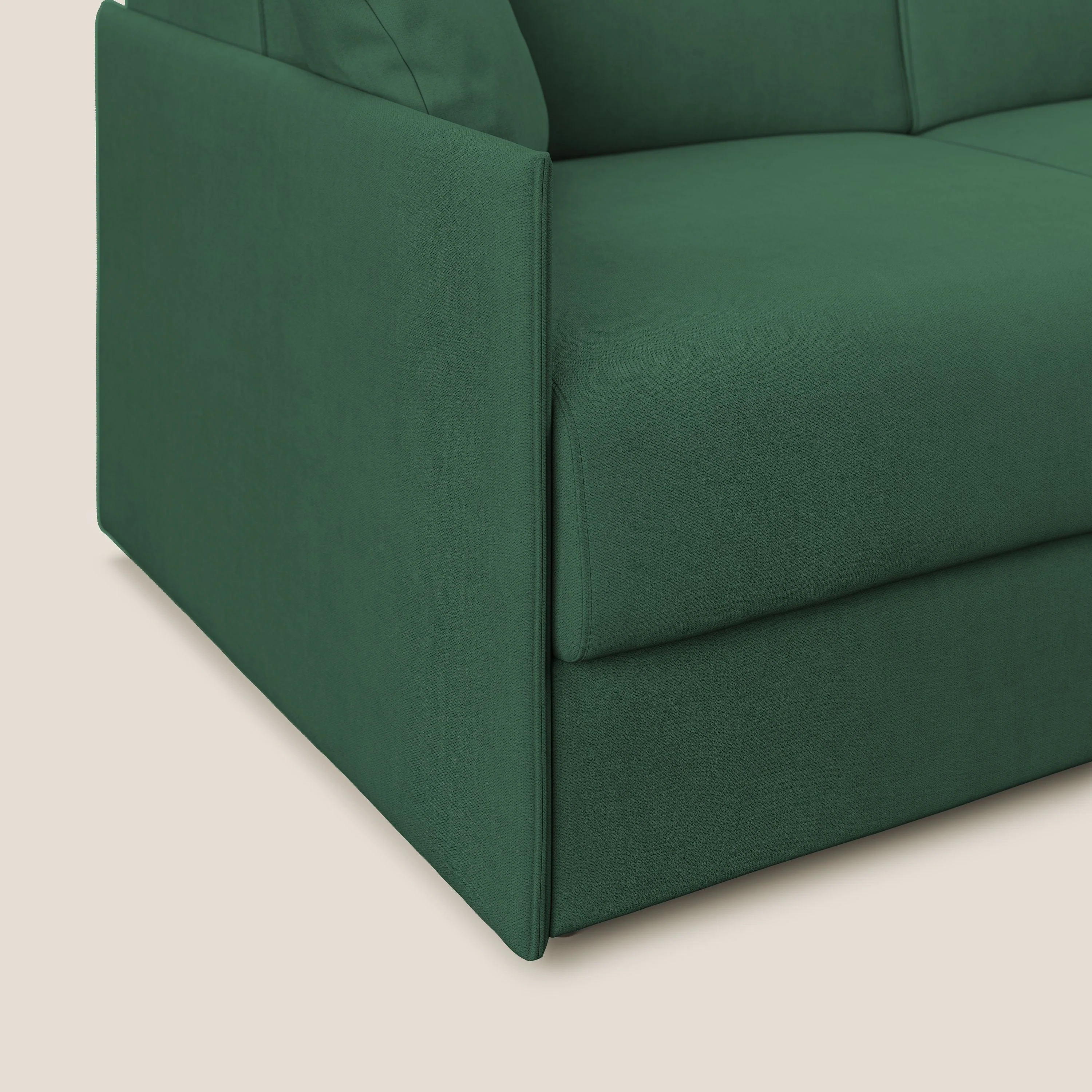 Evans canapé d'angle convertible avec méridienne en tissu doux imperméable T02 vert - Image 6