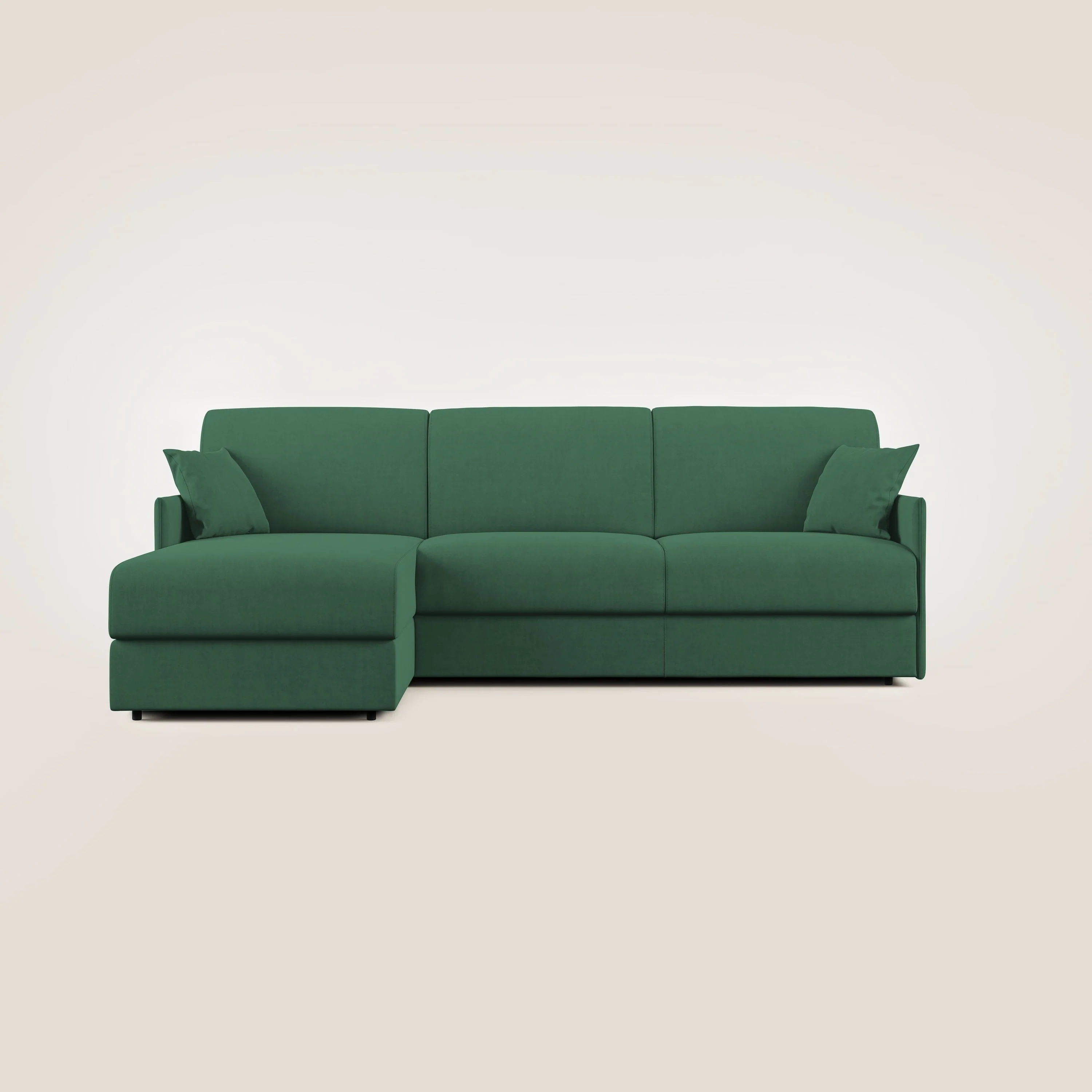 Evans canapé d'angle convertible avec méridienne en tissu doux imperméable T02 vert - Image 7