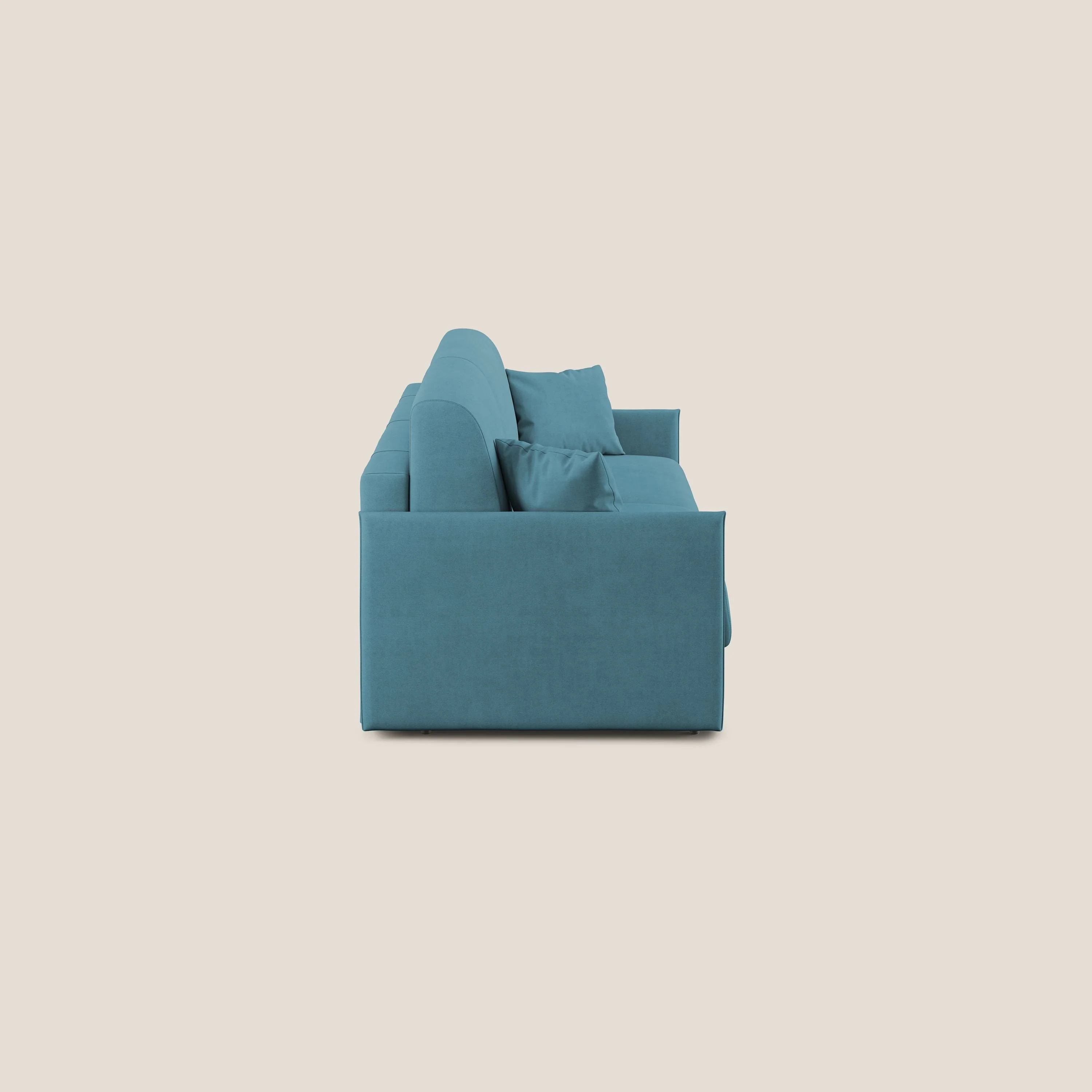 Evans canapé convertible en tissu doux imperméable T02 bleu ciel - Image 4