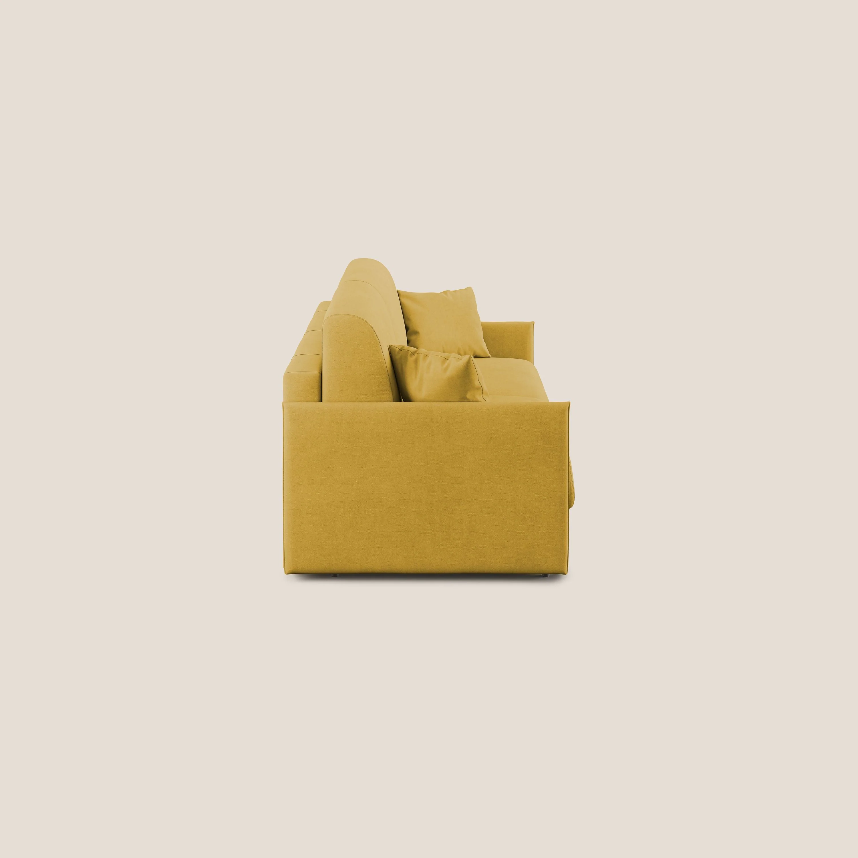 Evans canapé convertible en tissu doux imperméable T02 jaune - Image 4
