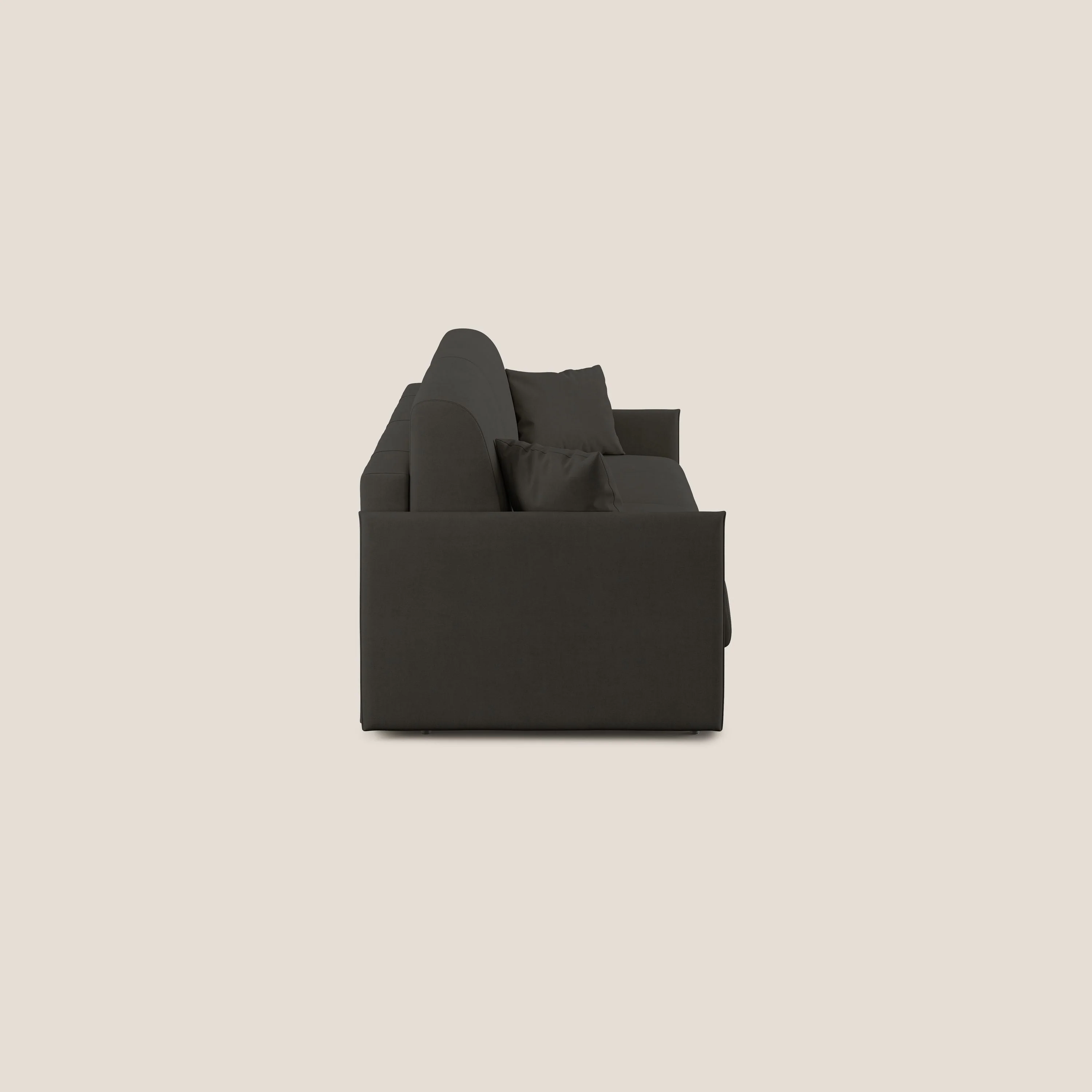 Evans canapé convertible en tissu doux imperméable T02 noir - Image 4