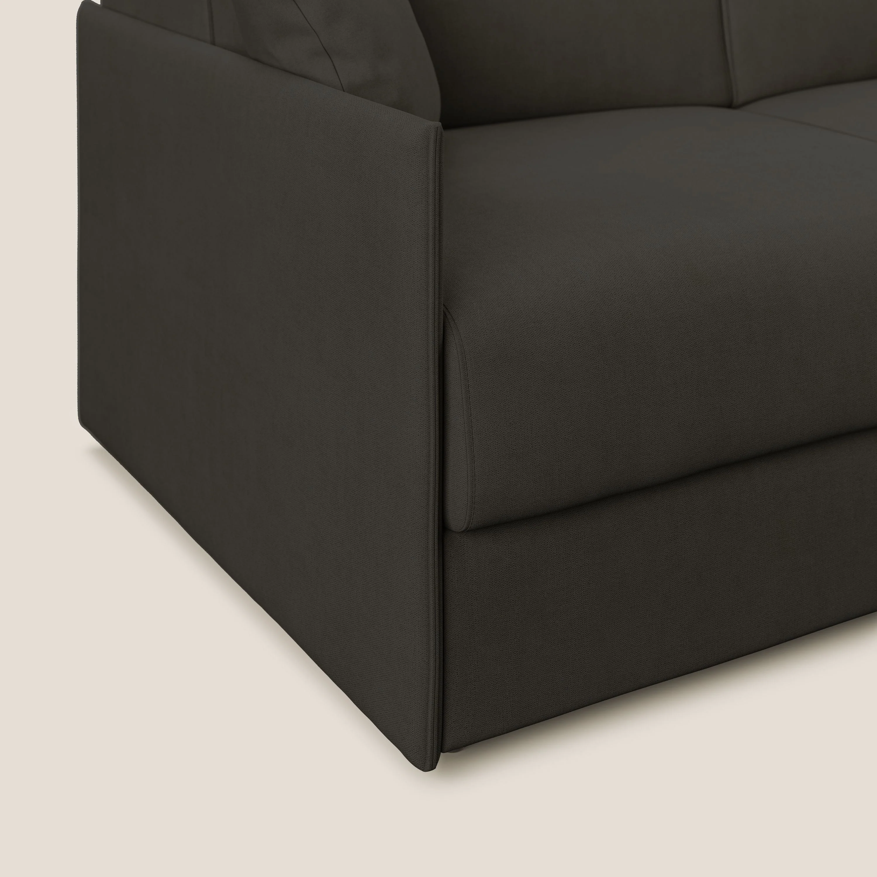 Evans canapé convertible en tissu doux imperméable T02 noir - Image 6