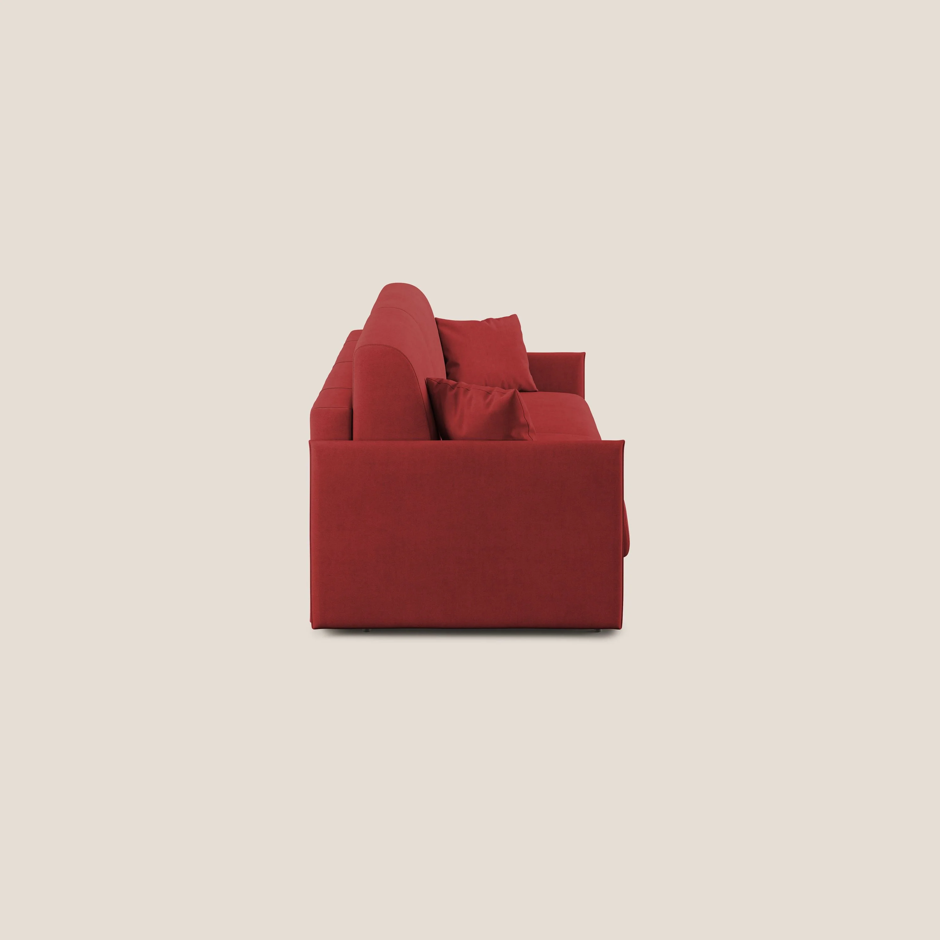Evans canapé convertible en tissu doux imperméable T02 rouge - Image 4