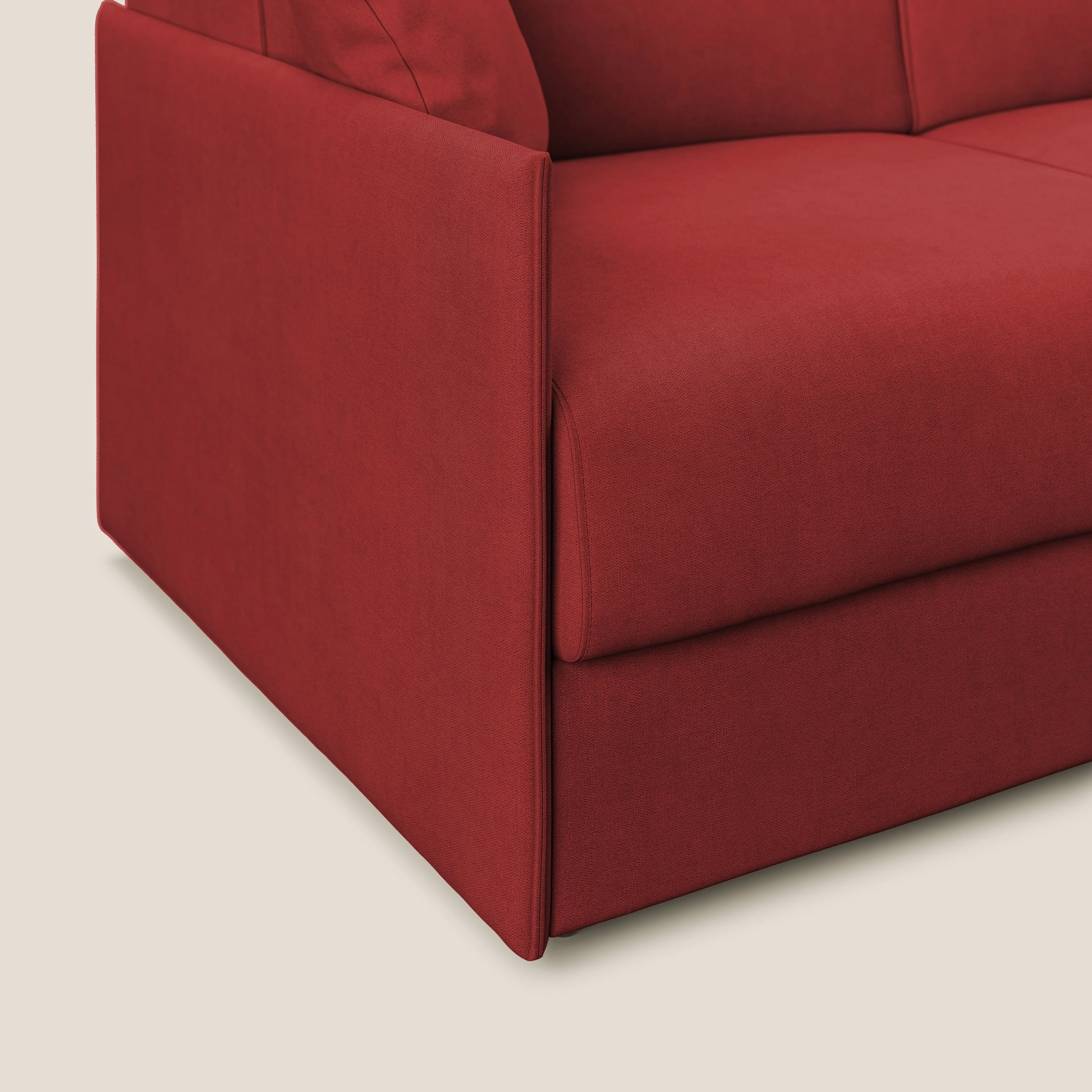 Evans canapé convertible en tissu doux imperméable T02 rouge - Image 6