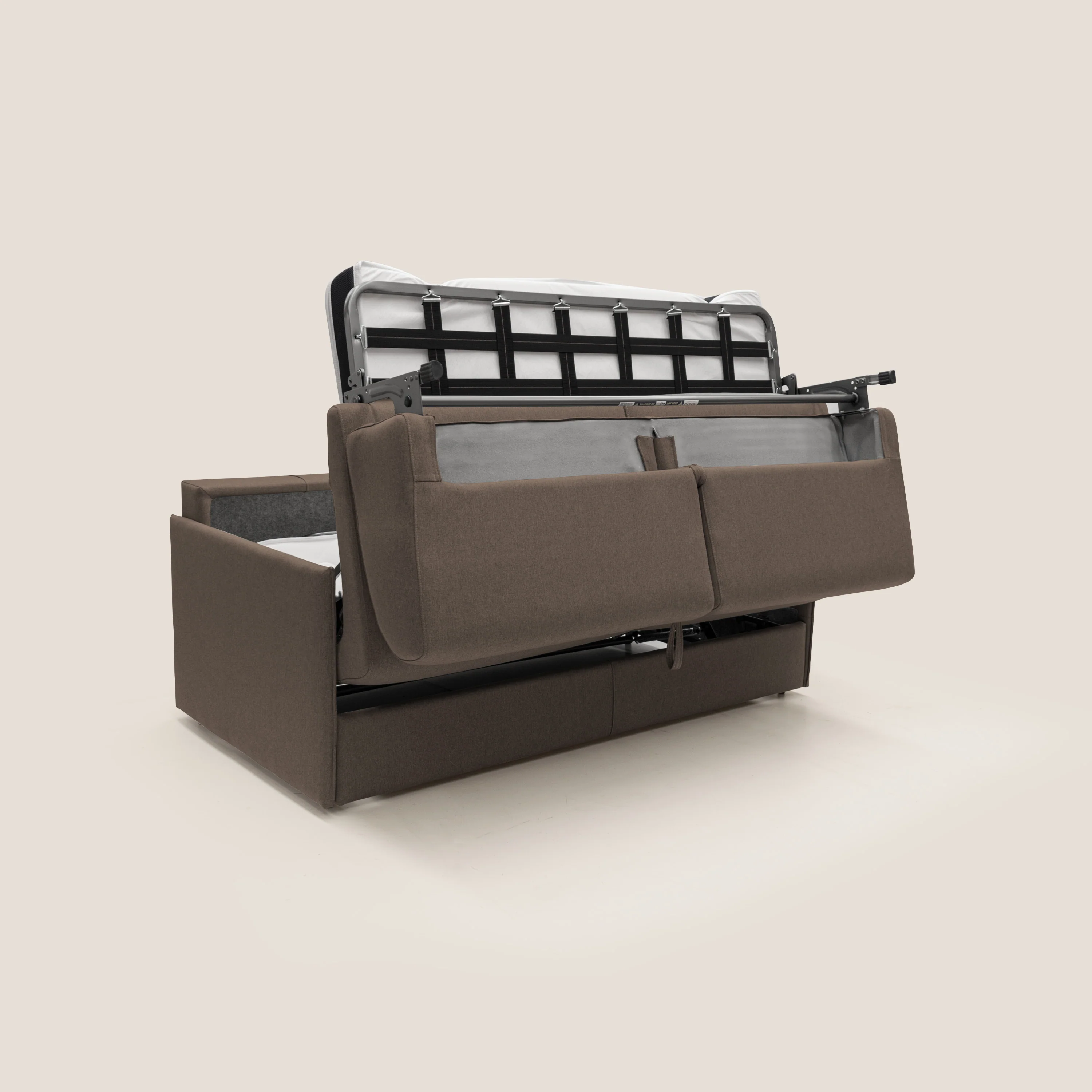 Evans Canapé convertible en tissu imperméable T13 marron - Image 3