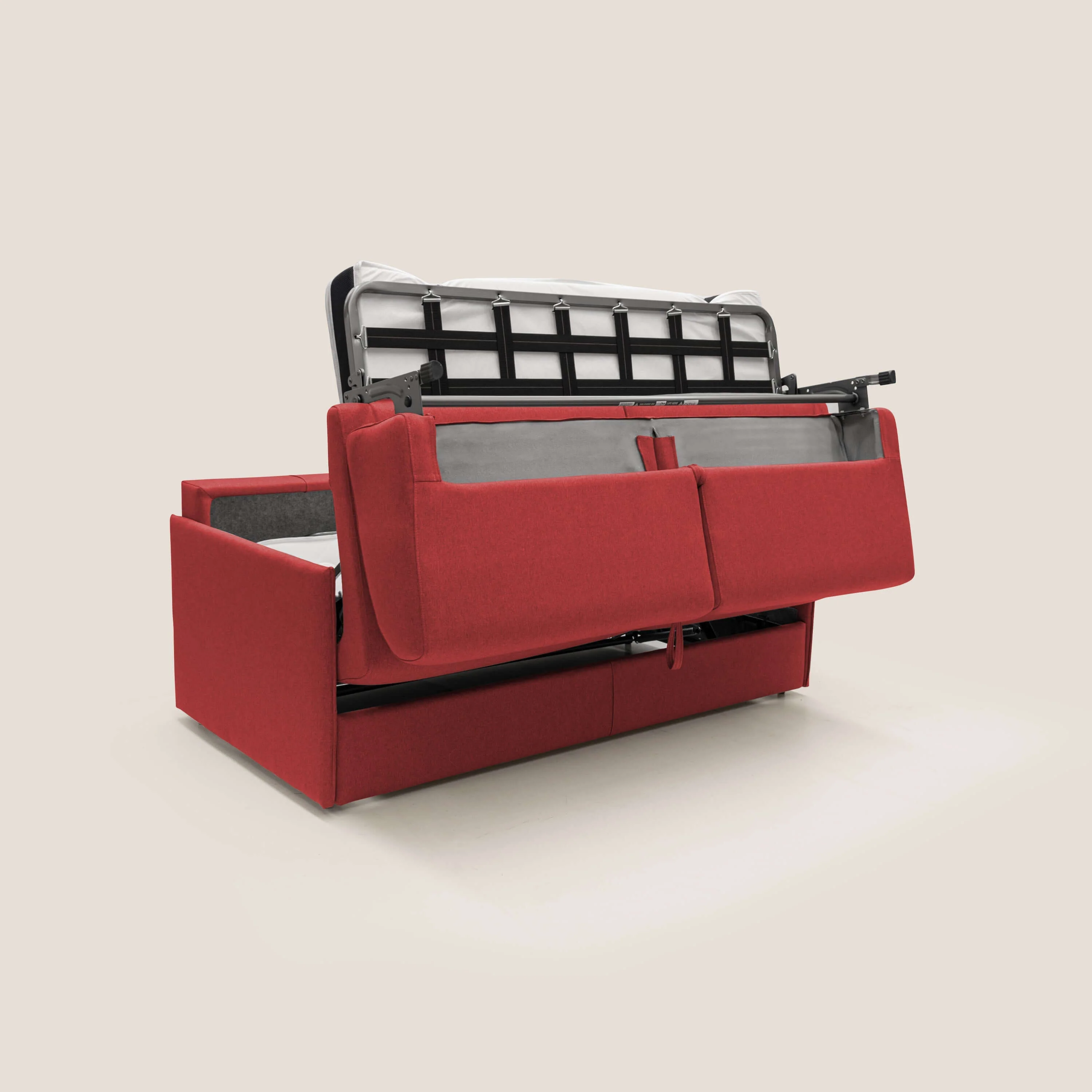 Evans Canapé convertible en tissu imperméable T13 rouge - Image 3
