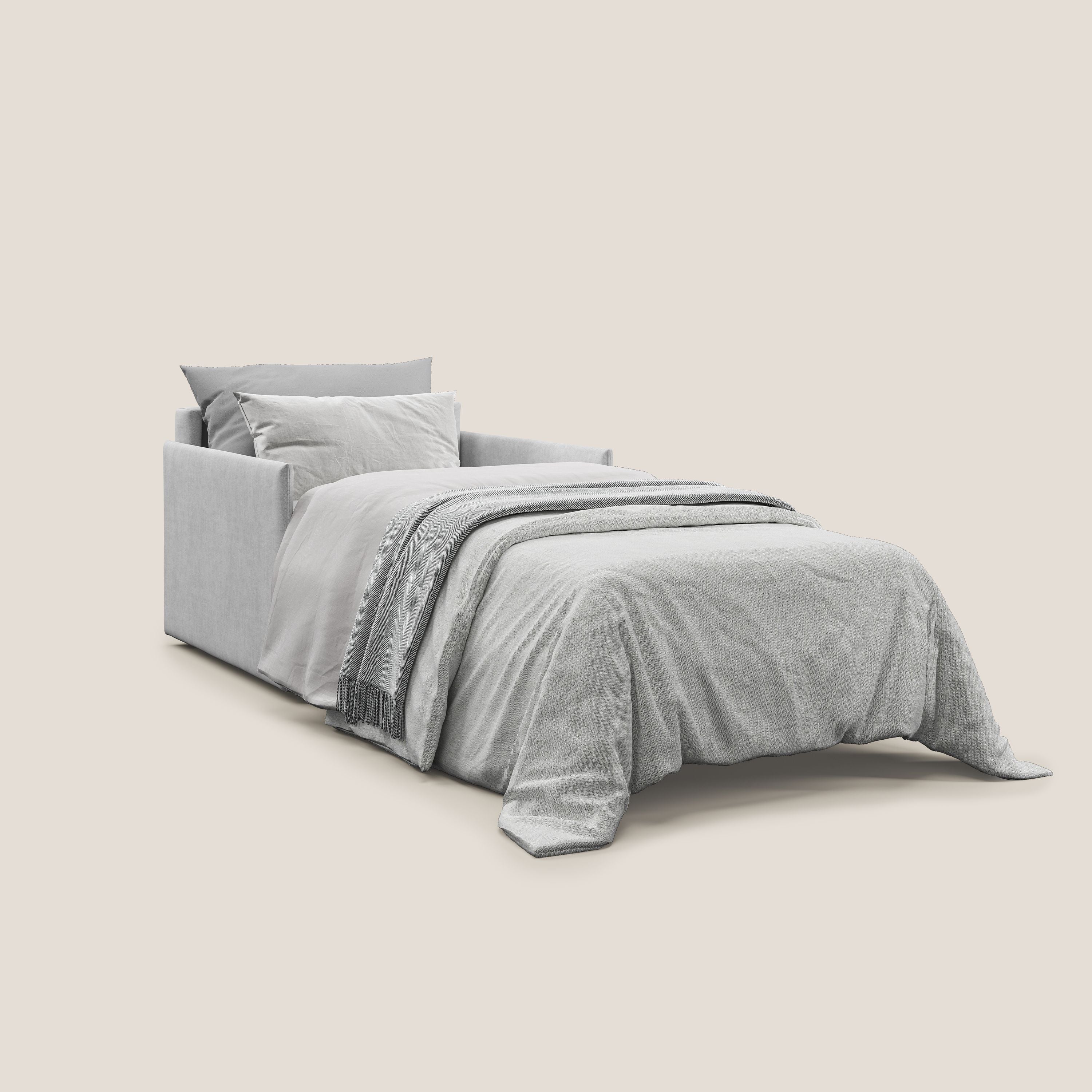 Evans fauteuil convertible en tissu imperméable T02 gris clair - Image 2