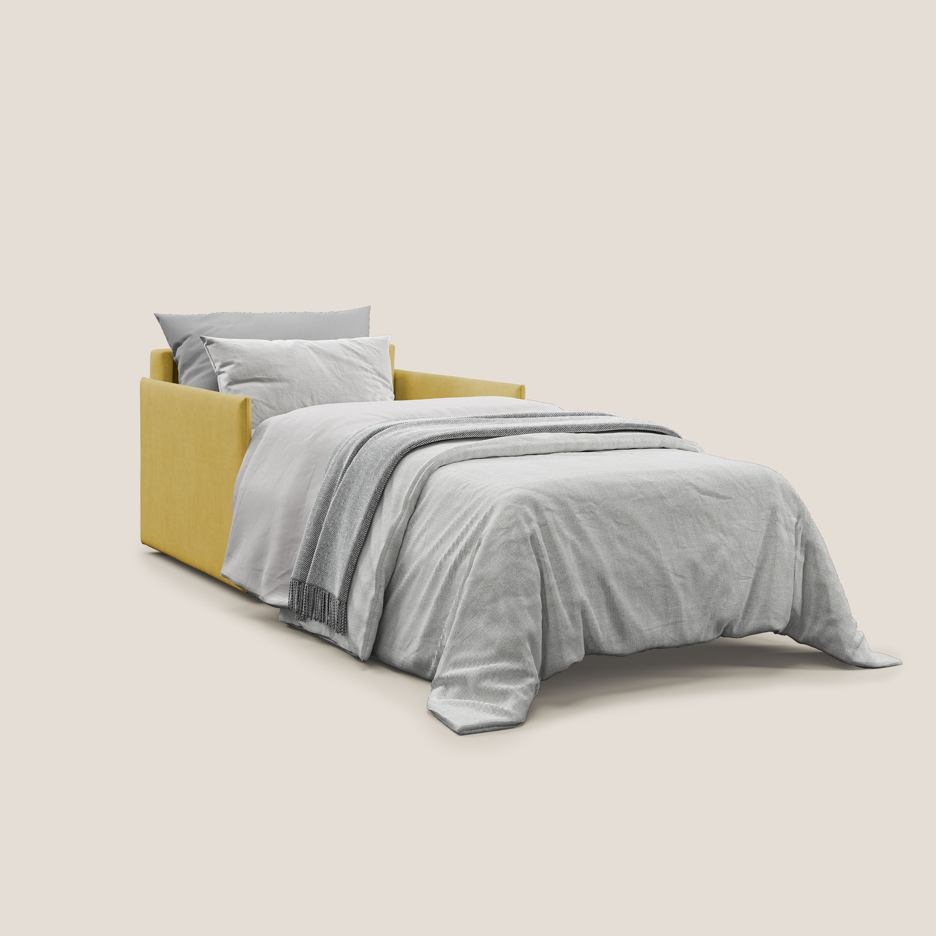 Evans fauteuil convertible en tissu imperméable T02 jaune - Image 2