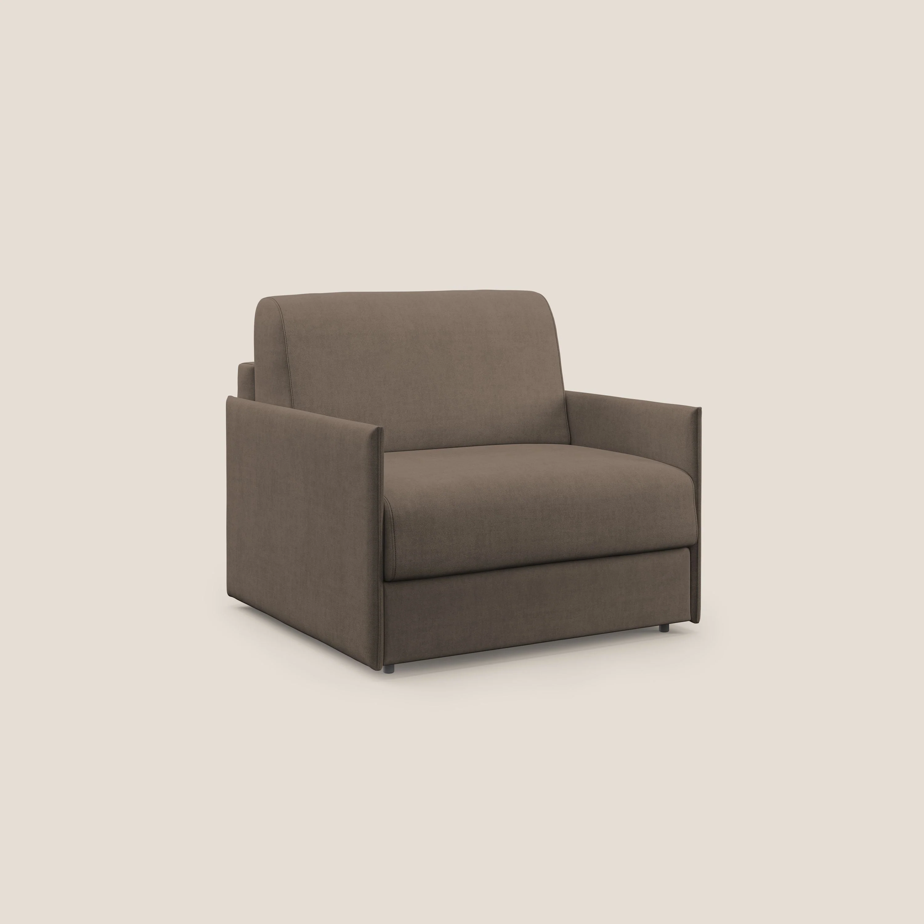 Evans fauteuil convertible en tissu imperméable T02 marron - Image 3