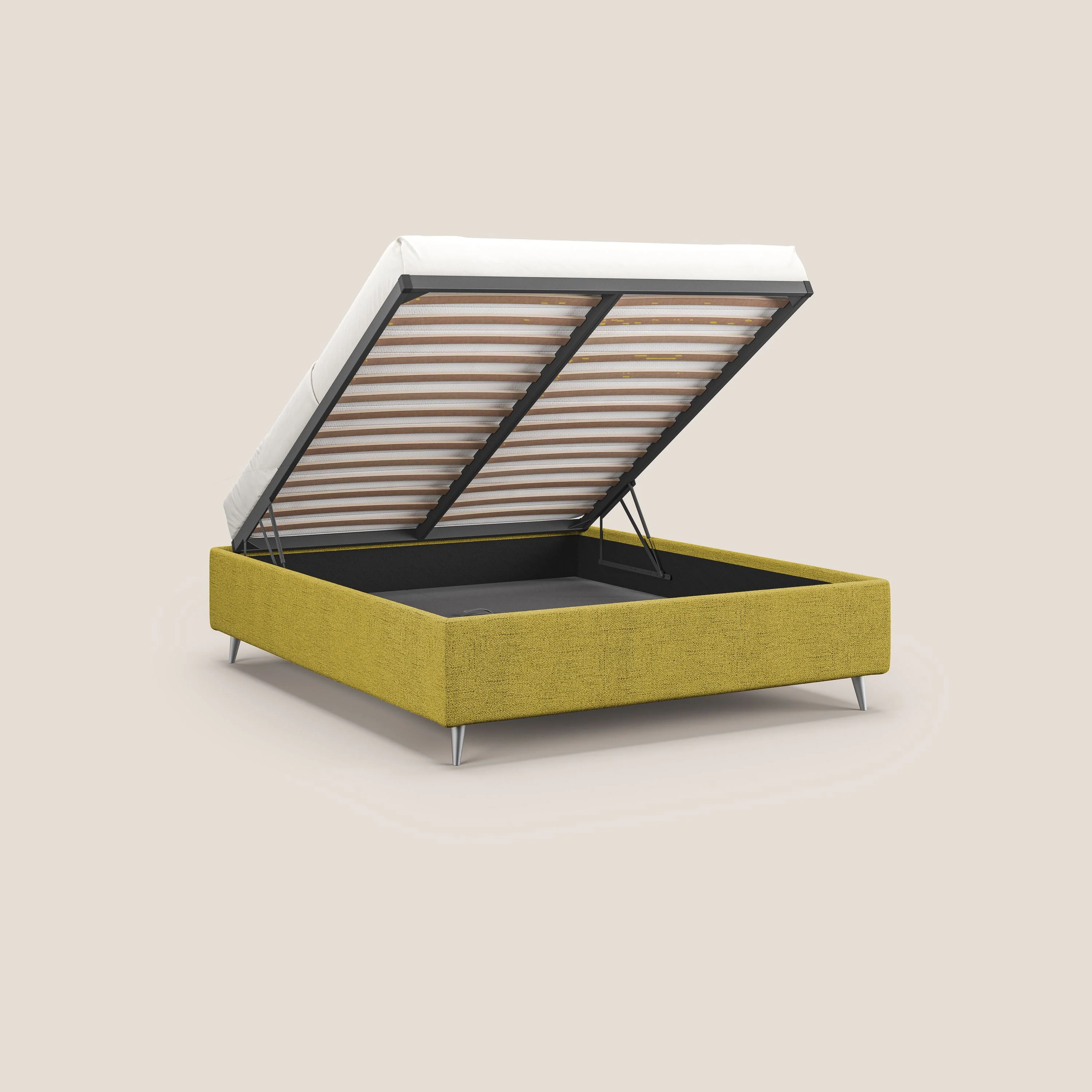 Febe sommier compact avec coffre de grande capacité en tissu imperméable T03 jaune - Image 2