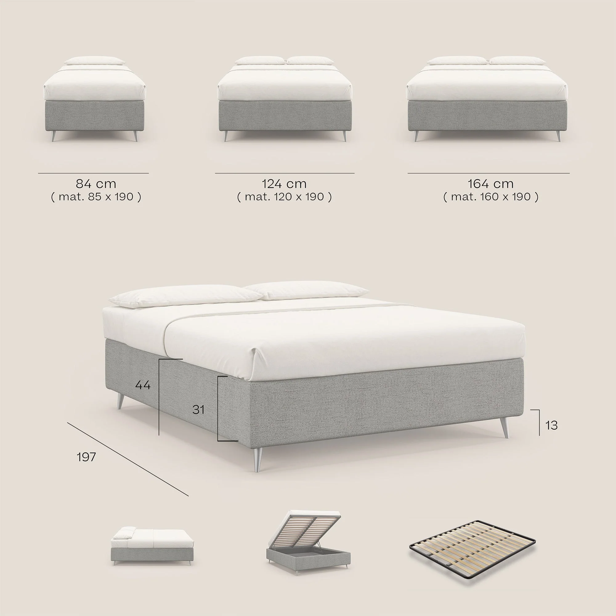 Febe sommier compact avec coffre de grande capacité en tissu imperméable T03 jaune - Image 8