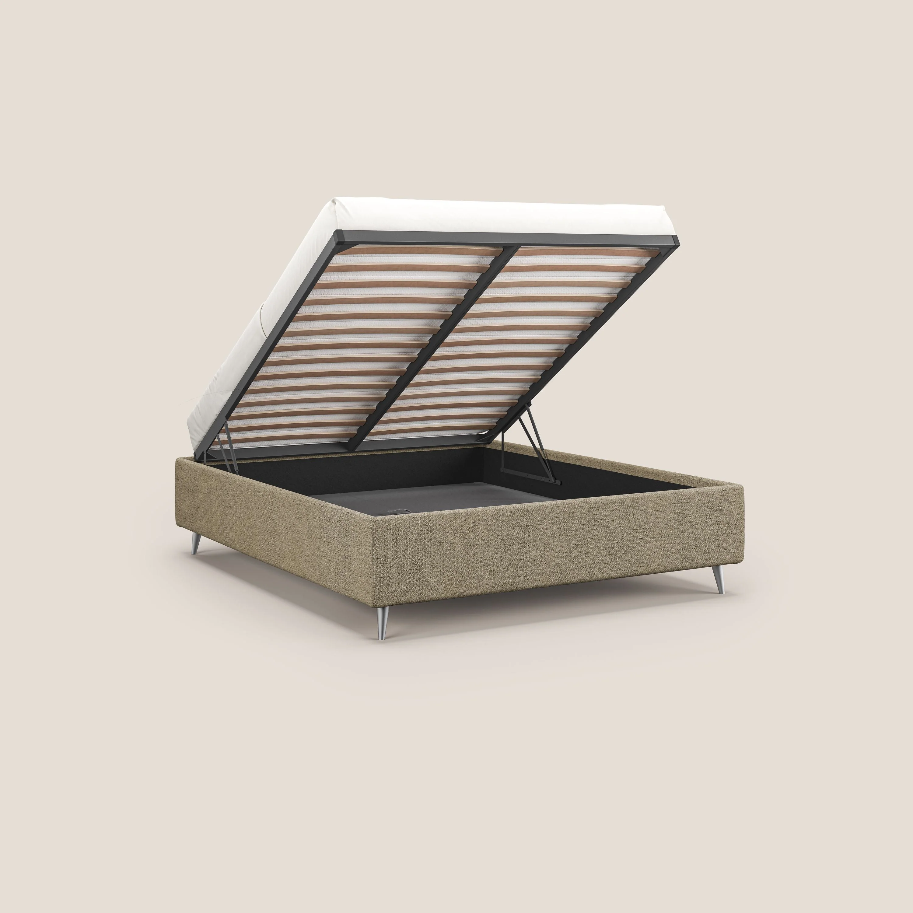 Febe sommier compact avec coffre de grande capacité en tissu imperméable T03 marron - Image 2