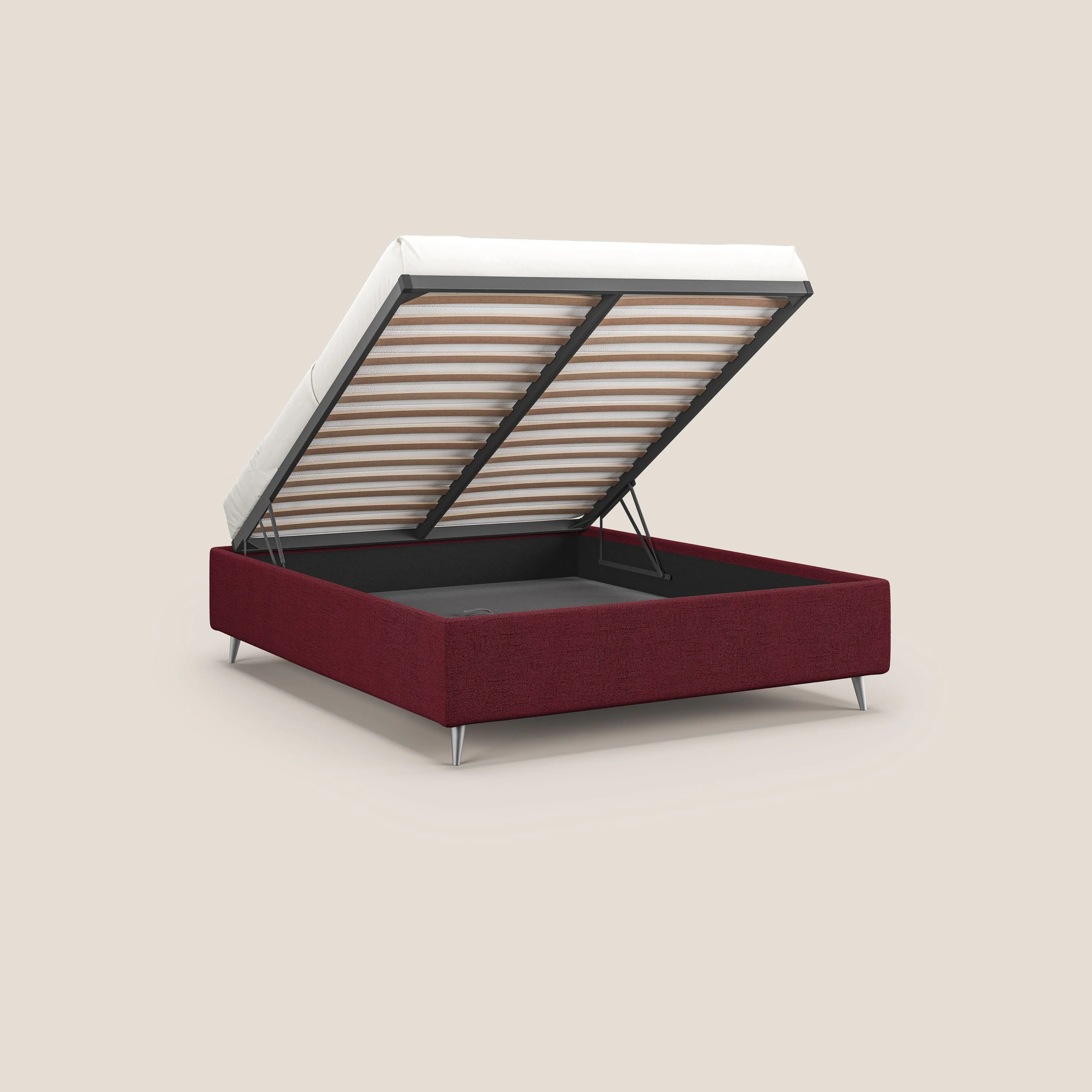 Febe sommier compact avec coffre de grande capacité en tissu imperméable T03 rouge - Image 2