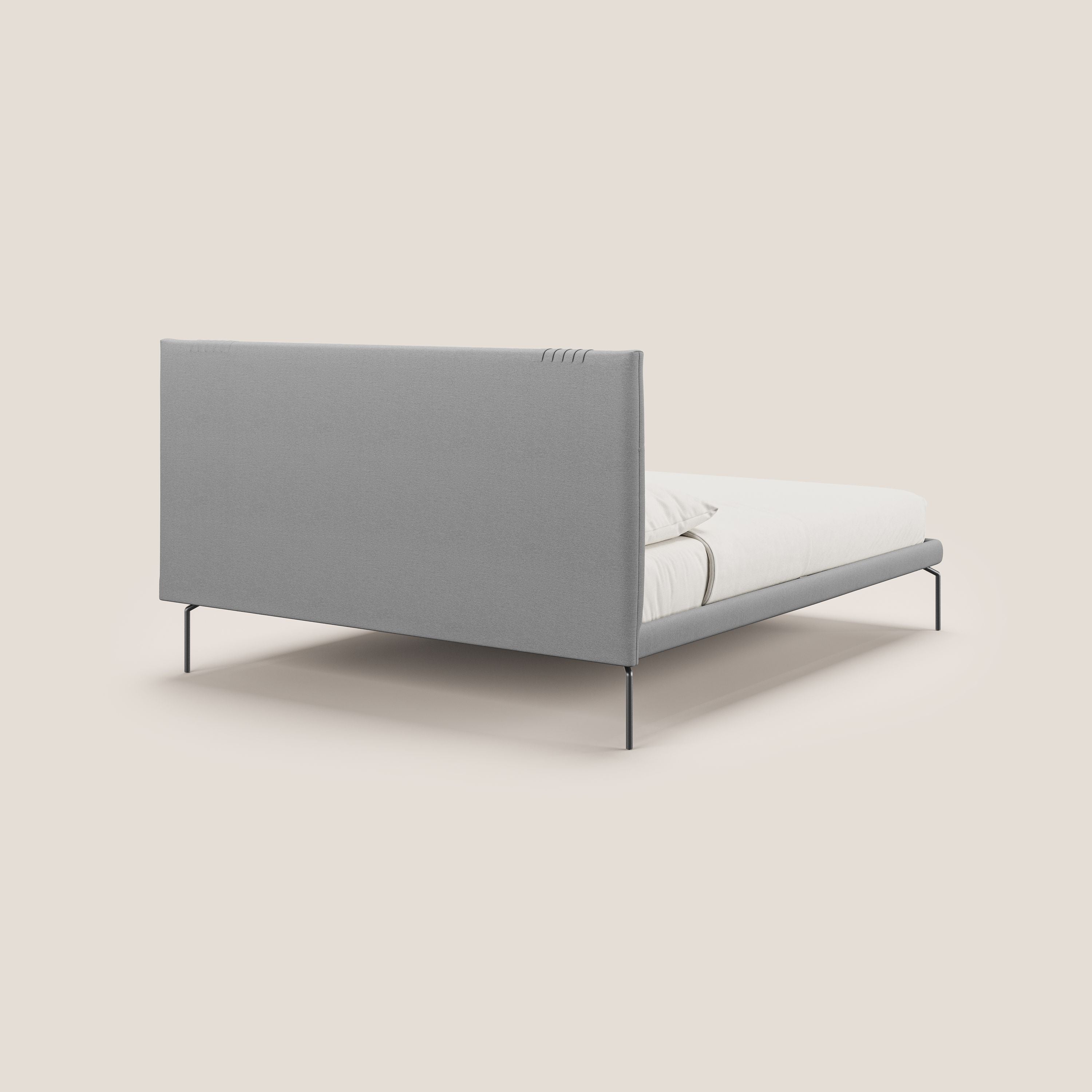 Finn lit rembourré avec pieds hauts en métal en tissu détachable T05 gris - Image 4