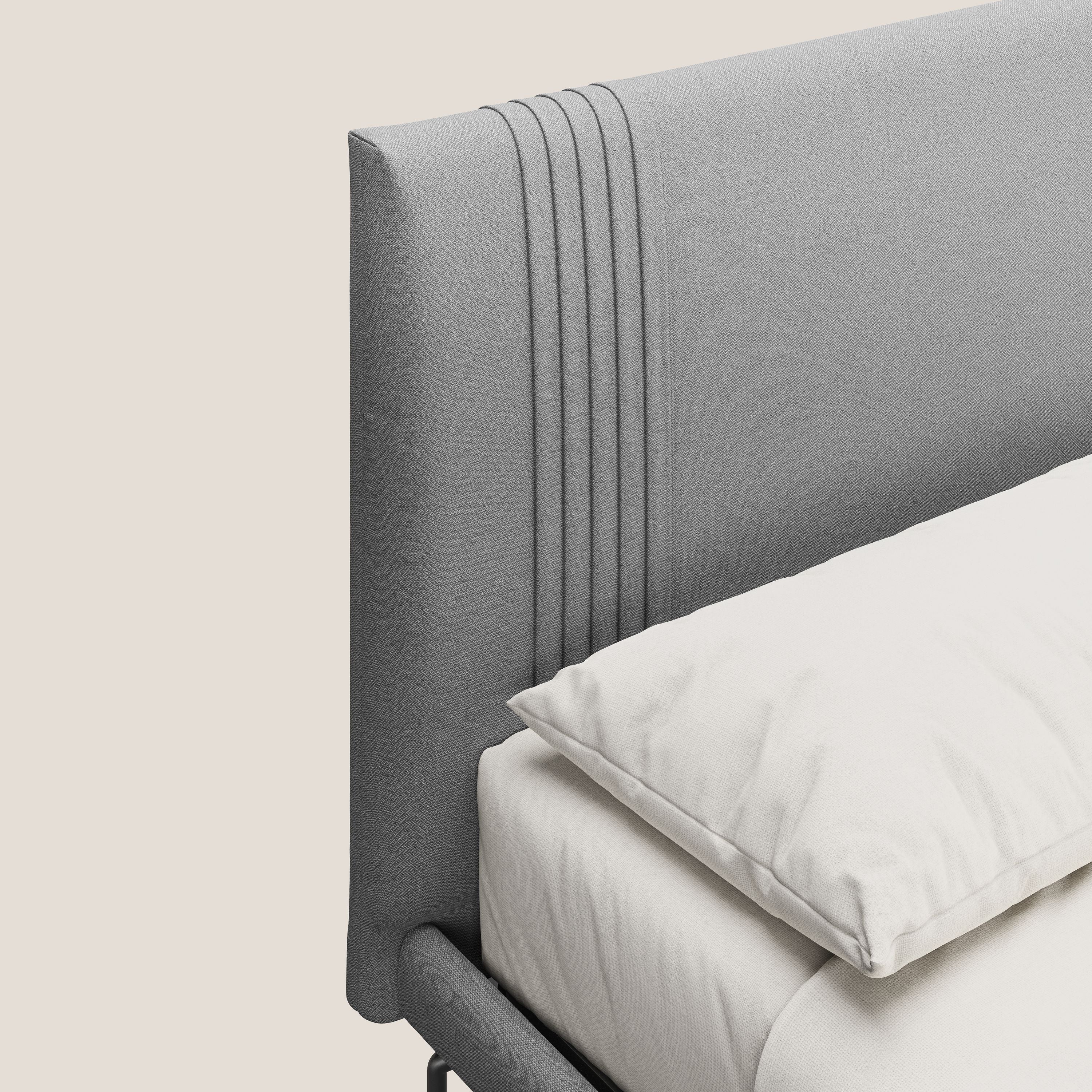 Finn lit rembourré avec pieds hauts en métal en tissu détachable T05 gris - Image 5
