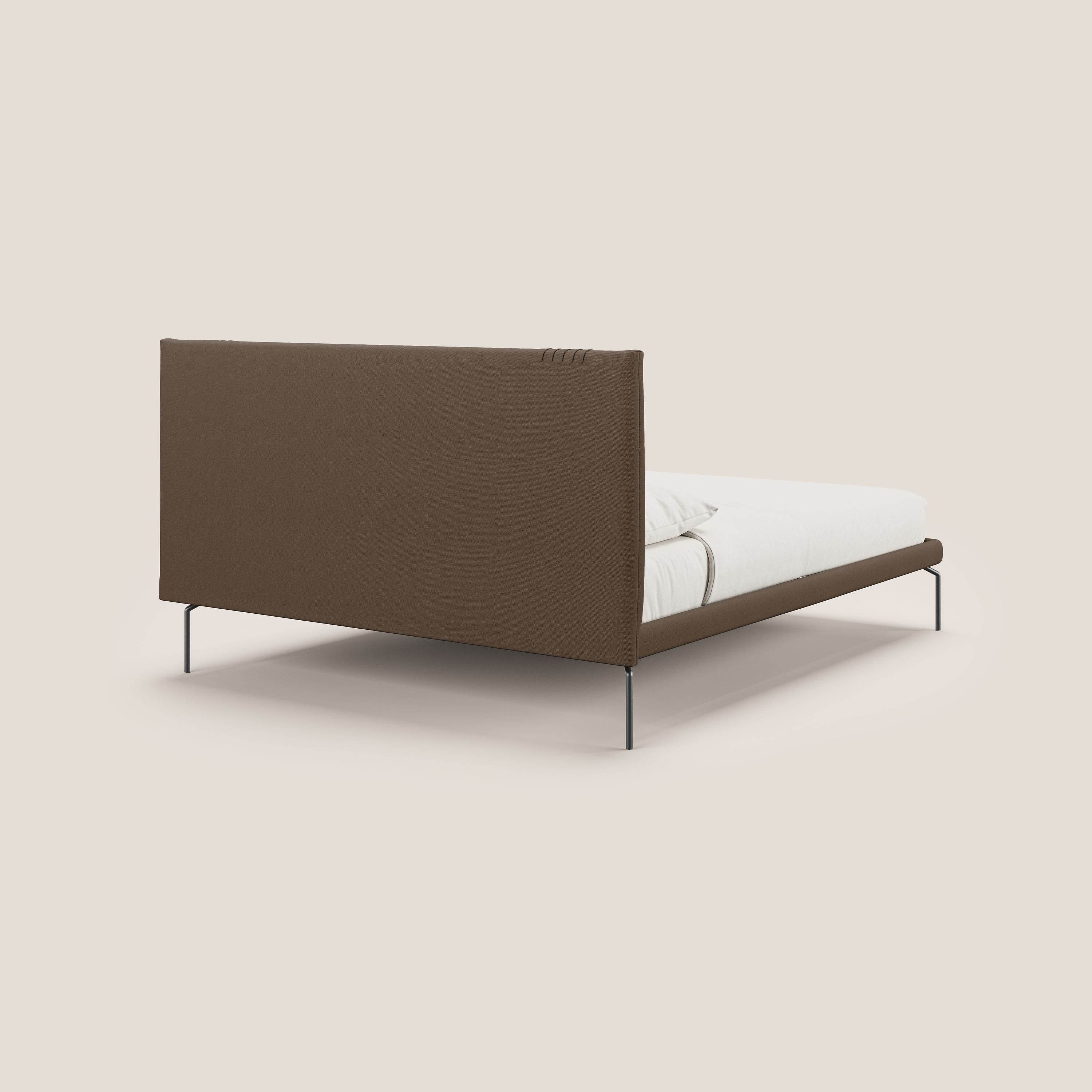 Finn lit rembourré avec pieds hauts en métal en tissu détachable T05 marron - Image 4