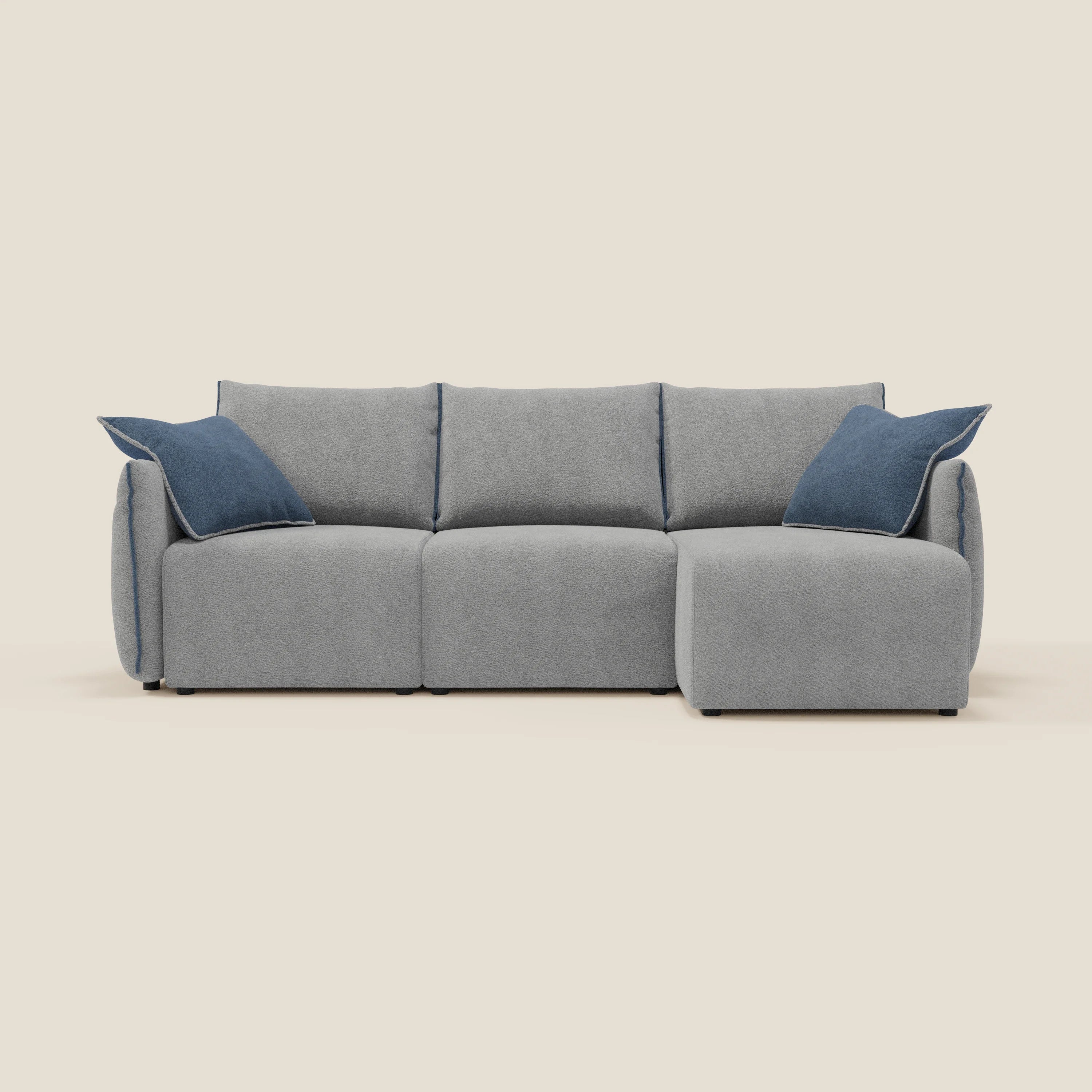 Flexar Canapé d'angle réversible avec assises coulissantes en bouclette douce imperméable T07 - Image 2