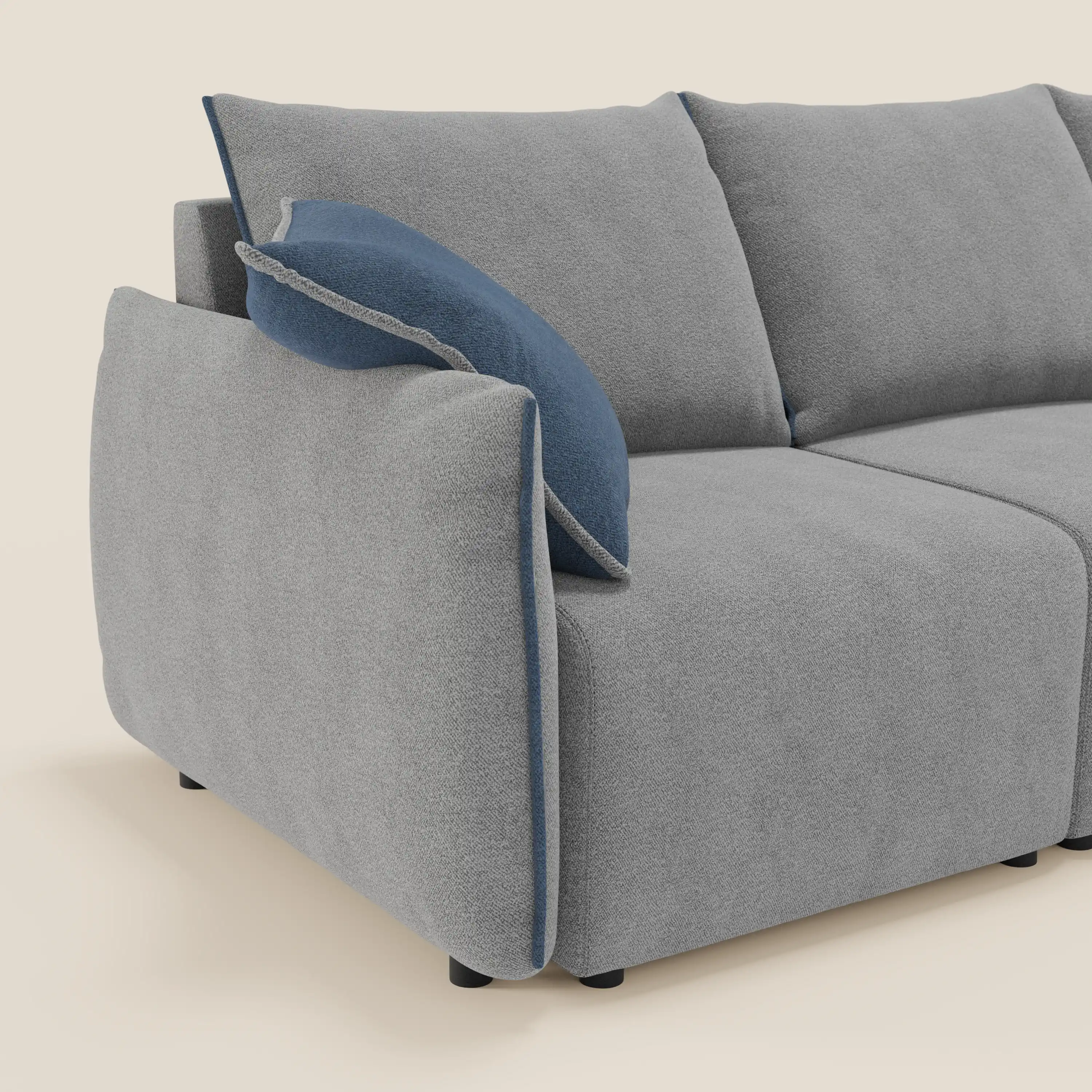 Flexar Canapé d'angle réversible avec assises coulissantes en bouclette douce imperméable T07 - Image 5
