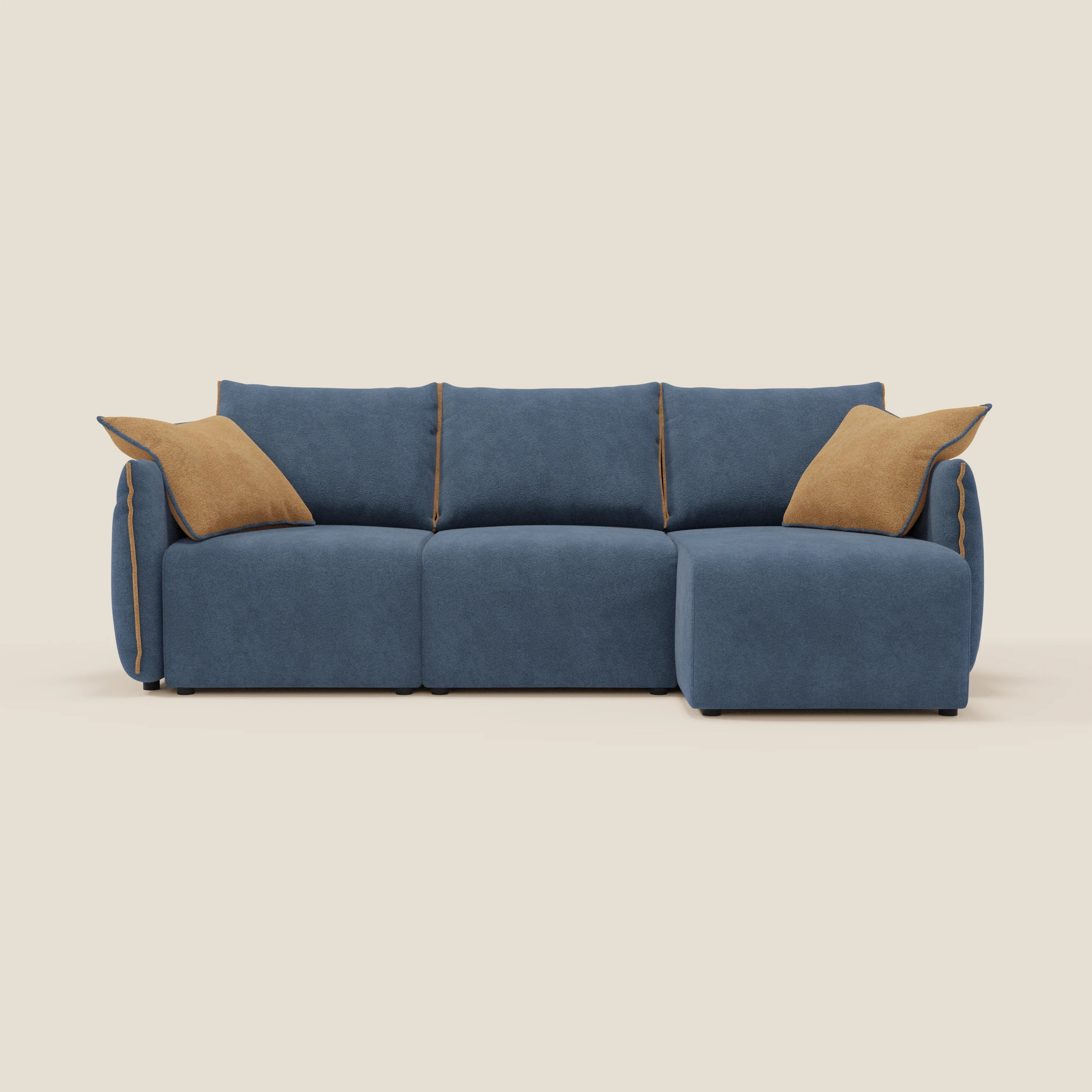 Flexar Canapé d'angle réversible avec assises coulissantes en bouclette douce imperméable T07