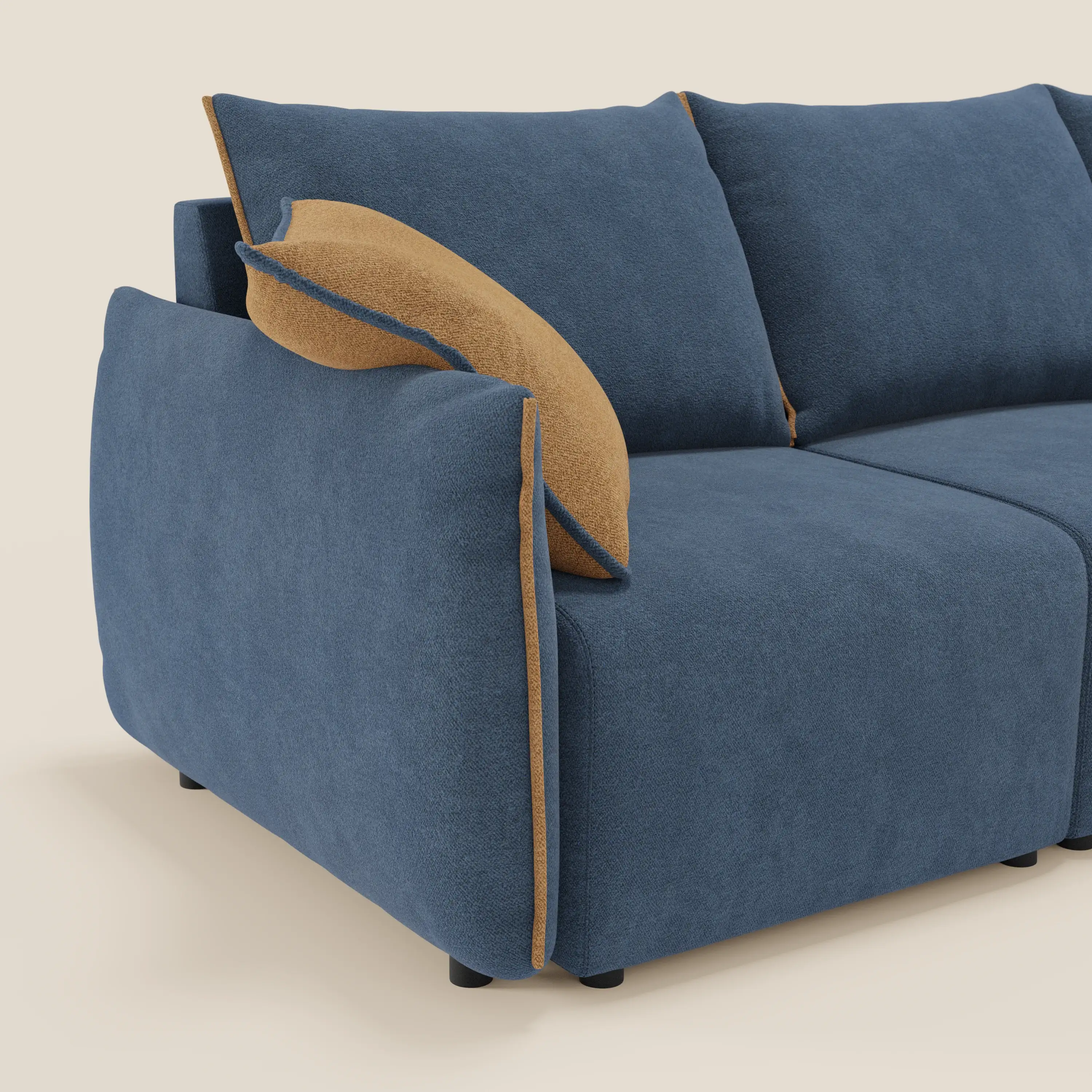 Flexar Canapé d'angle réversible avec assises coulissantes en bouclette douce imperméable T07 - Image 4