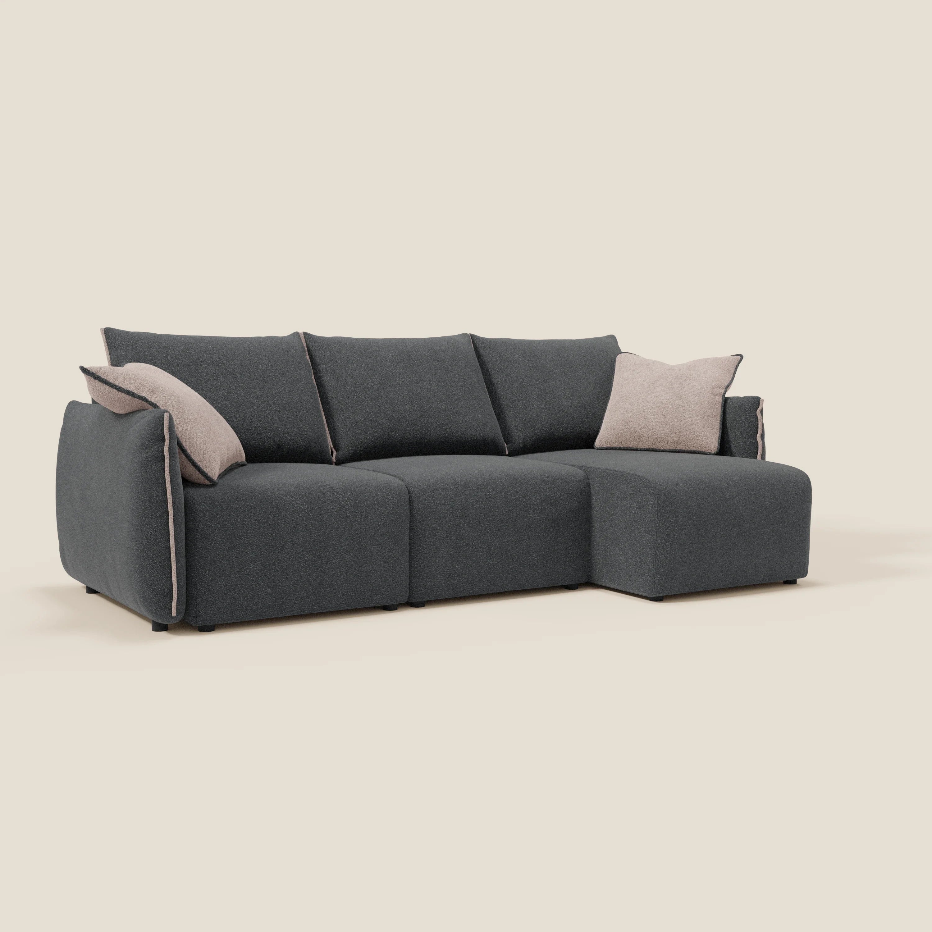Flexar Canapé d'angle réversible avec assises coulissantes en bouclette douce imperméable T07 - Image 3