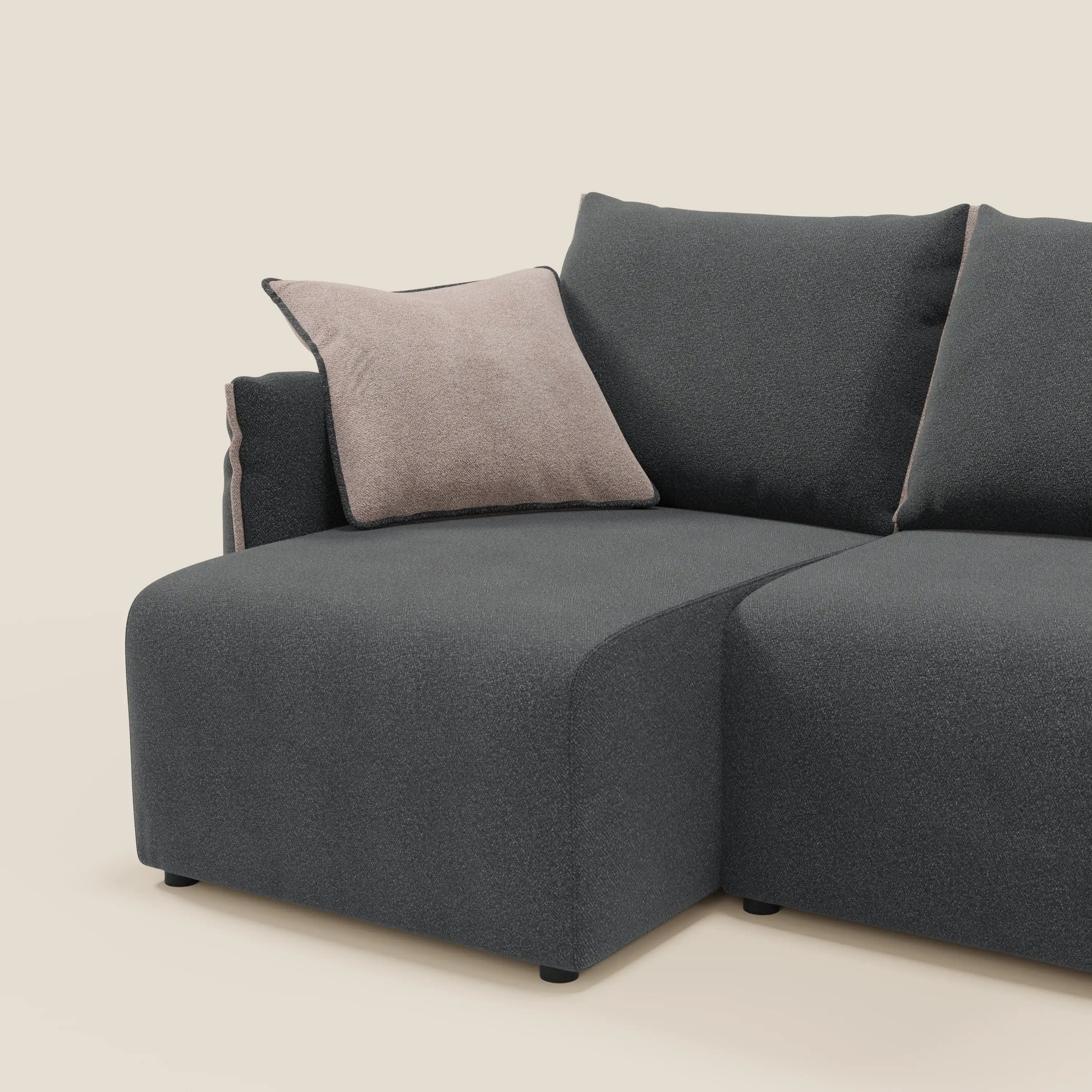 Flexar Canapé d'angle réversible avec assises coulissantes en bouclette douce imperméable T07 - Image 5