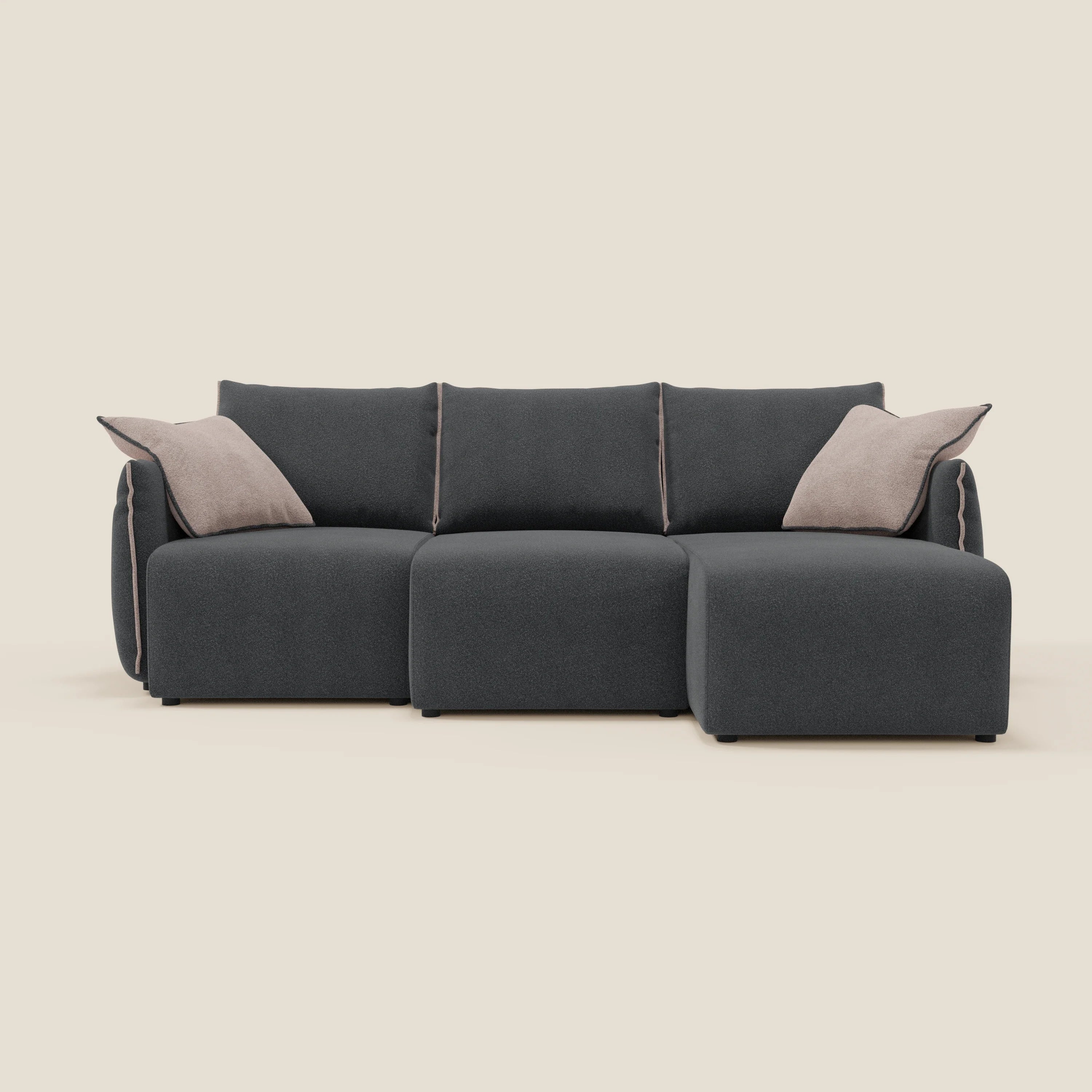 Flexar Canapé d'angle réversible avec assises coulissantes en bouclette douce imperméable T07 - Image 7