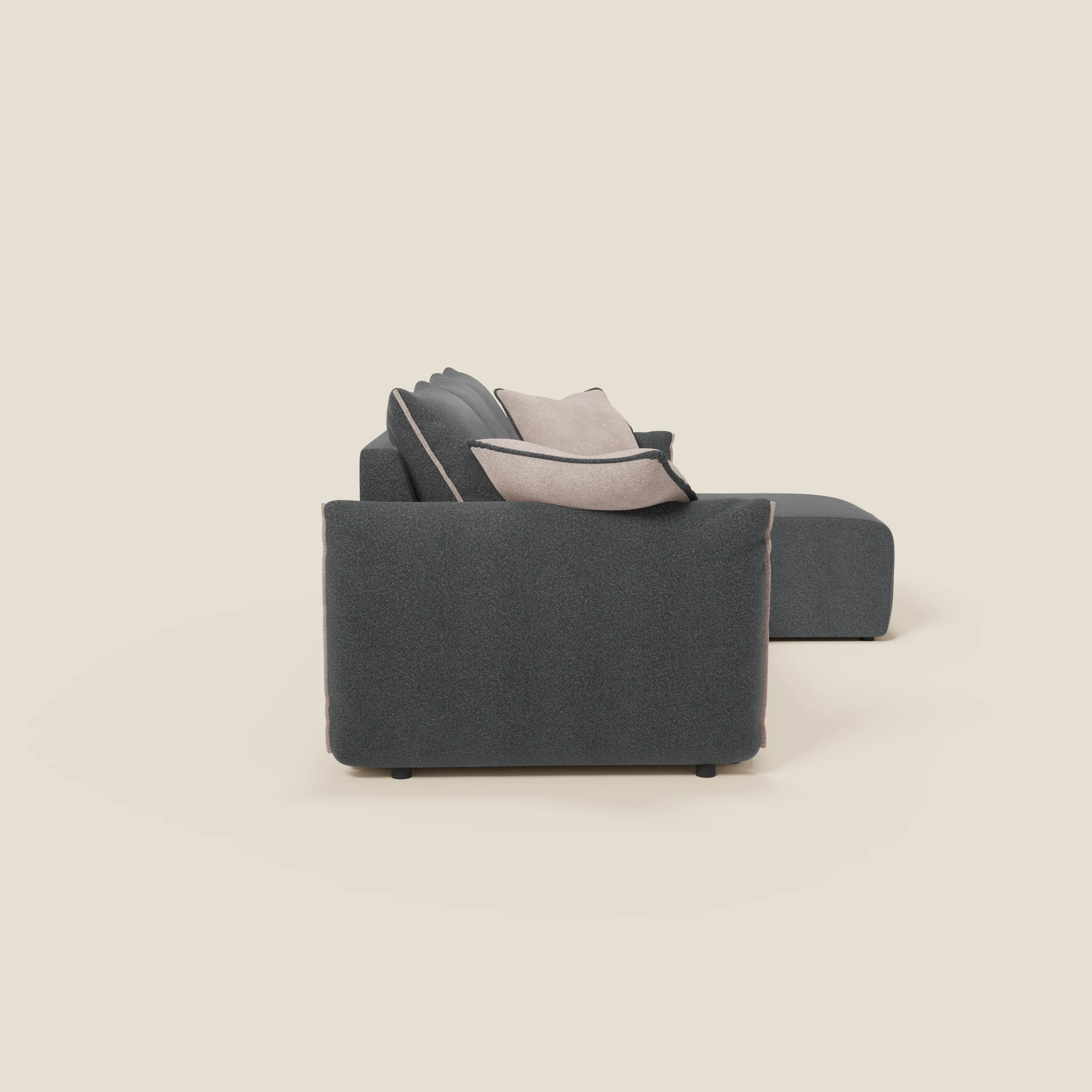 Flexar Canapé d'angle réversible avec assises coulissantes en bouclette douce imperméable T07 - Image 8