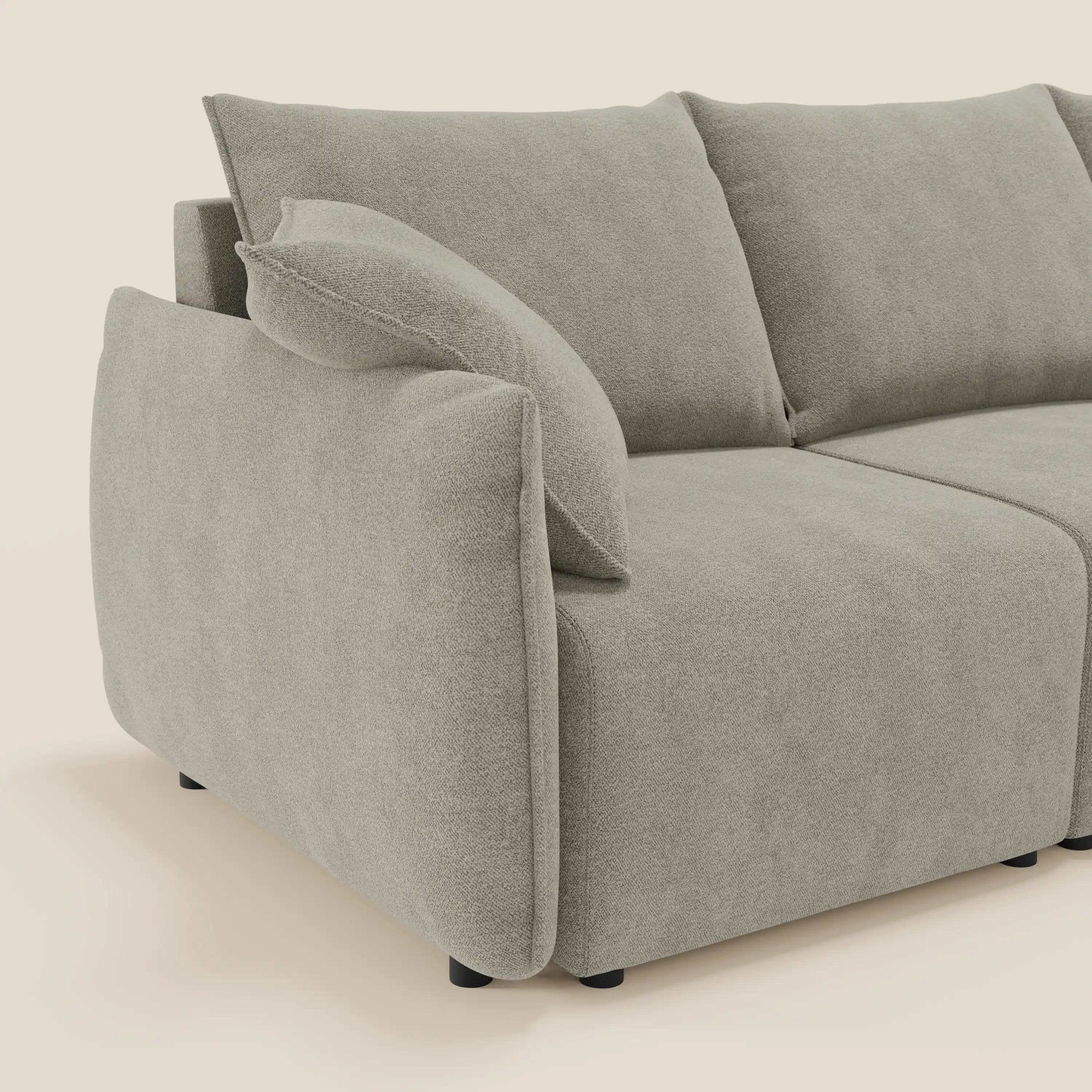 Flexar Canapé d'angle réversible avec assises coulissantes en bouclette douce imperméable T07 - Image 4